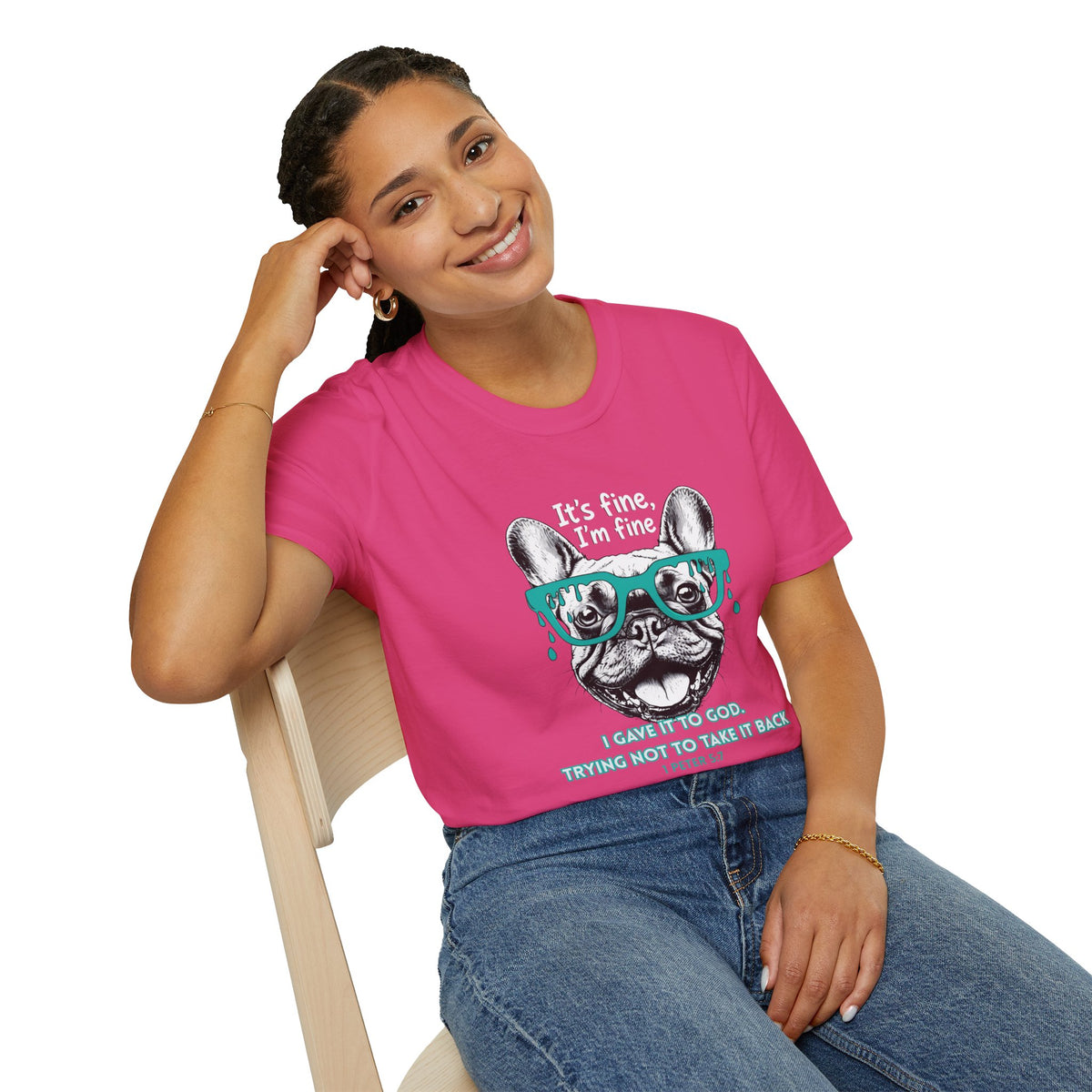 Funny Cat “It’s Fine, I’m Fine” Graphic T-Shirt