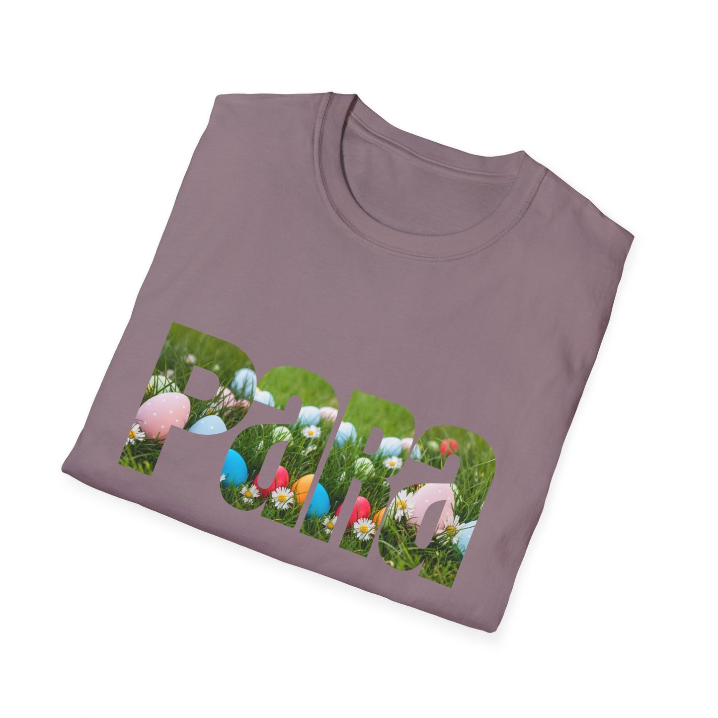 T-Shirt — Floral 'Para' Lettering Tee, easter egg pattern