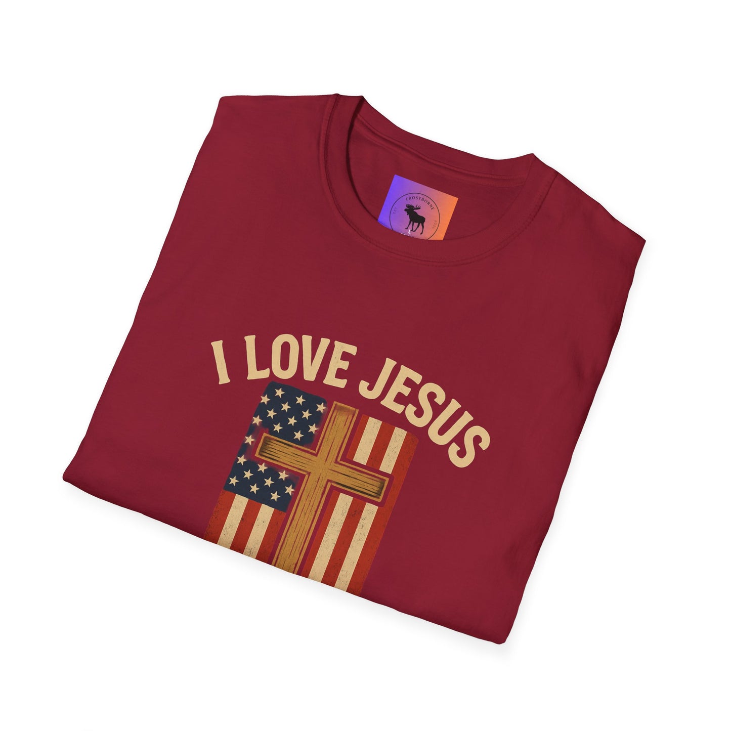 I Love Jesus and America Unisex T-Shirt, Faith Apparel, Patriotic Tee, Religious Clothing, Gifts for Christians, Fourth of July Shirt
