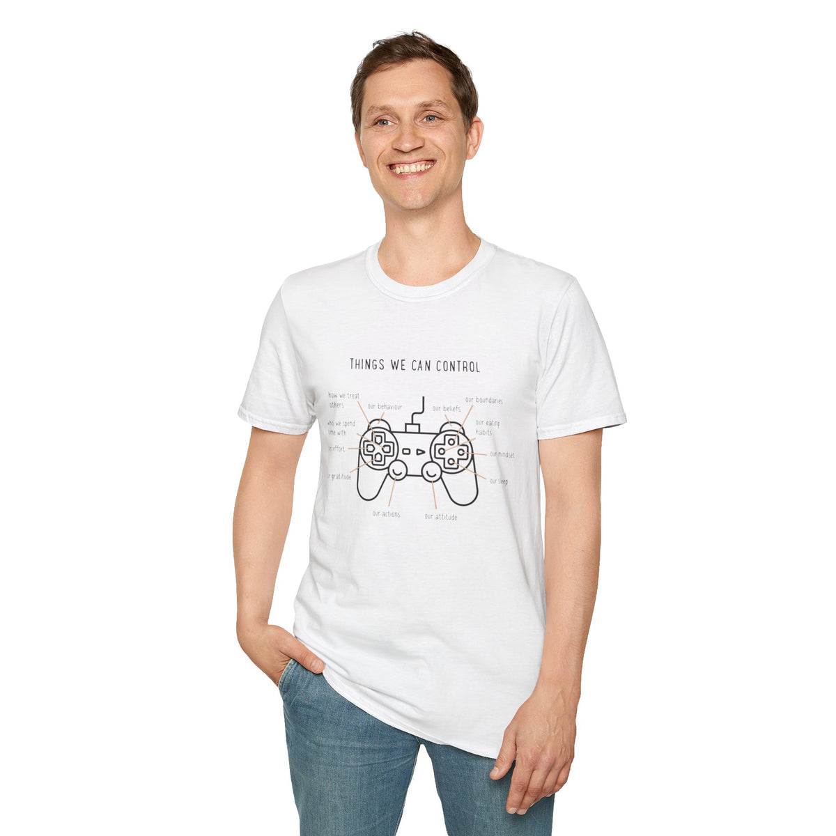 Things We Can Control Gamer Controller T-Shirt — Funny Mental Health Graphic Tee