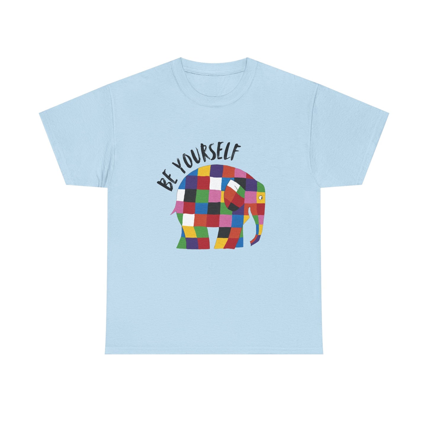 Patchwork Elephant Unisex Tee, Elmer Print Shirt, Graphic Tee, Kids Novelty Shirt, Animal Lover Gift