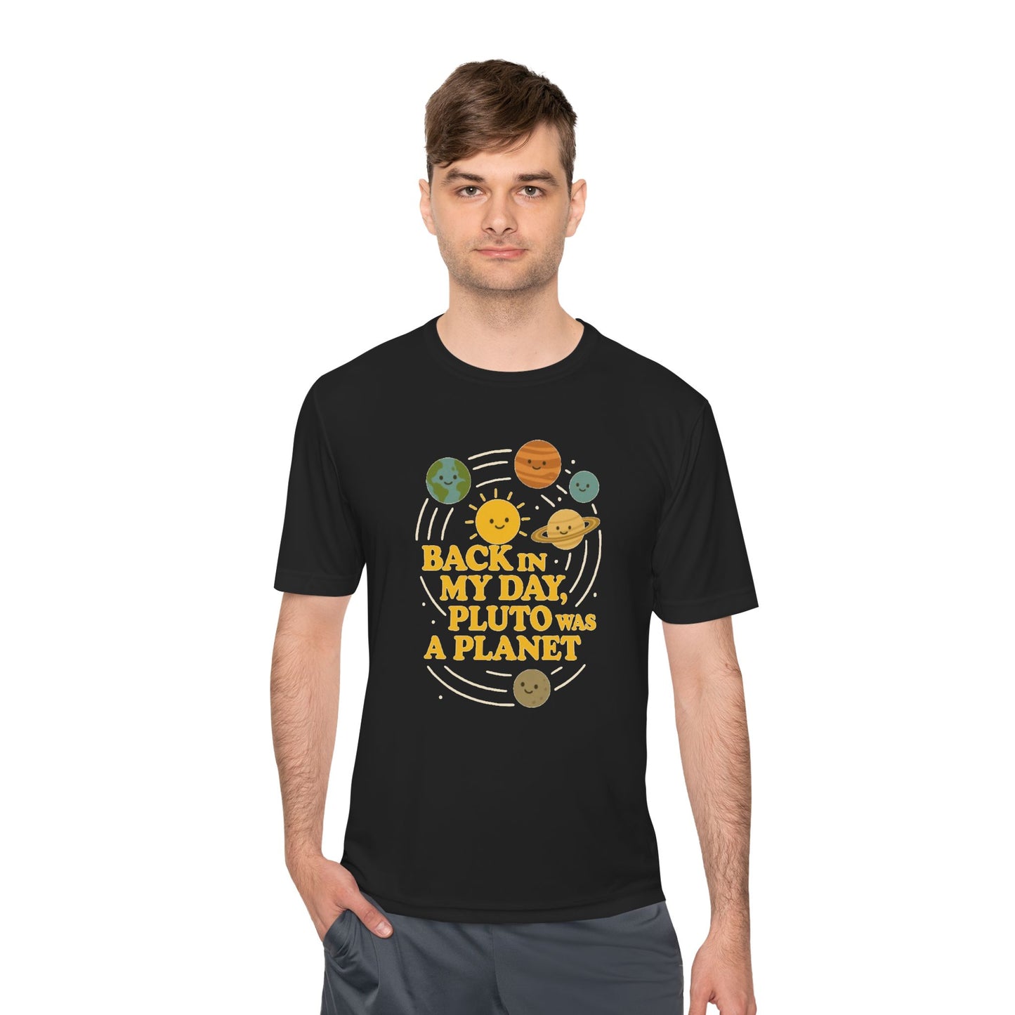 Throwback Planet Tee, Unisex T-Shirt, Retro Space Shirt, Gift for Science Lovers, Funny Astronomy Apparel, Casual Wear