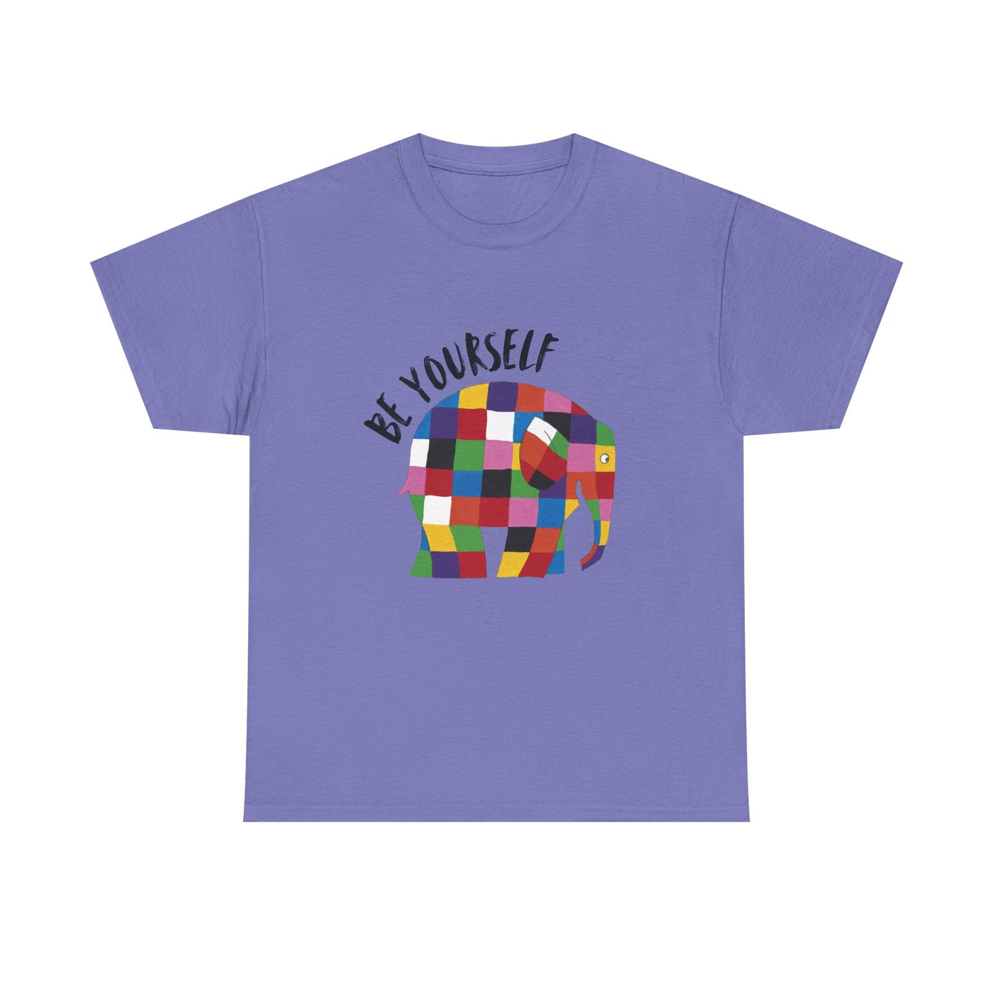 Patchwork Elephant Unisex Tee, Elmer Print Shirt, Graphic Tee, Kids Novelty Shirt, Animal Lover Gift