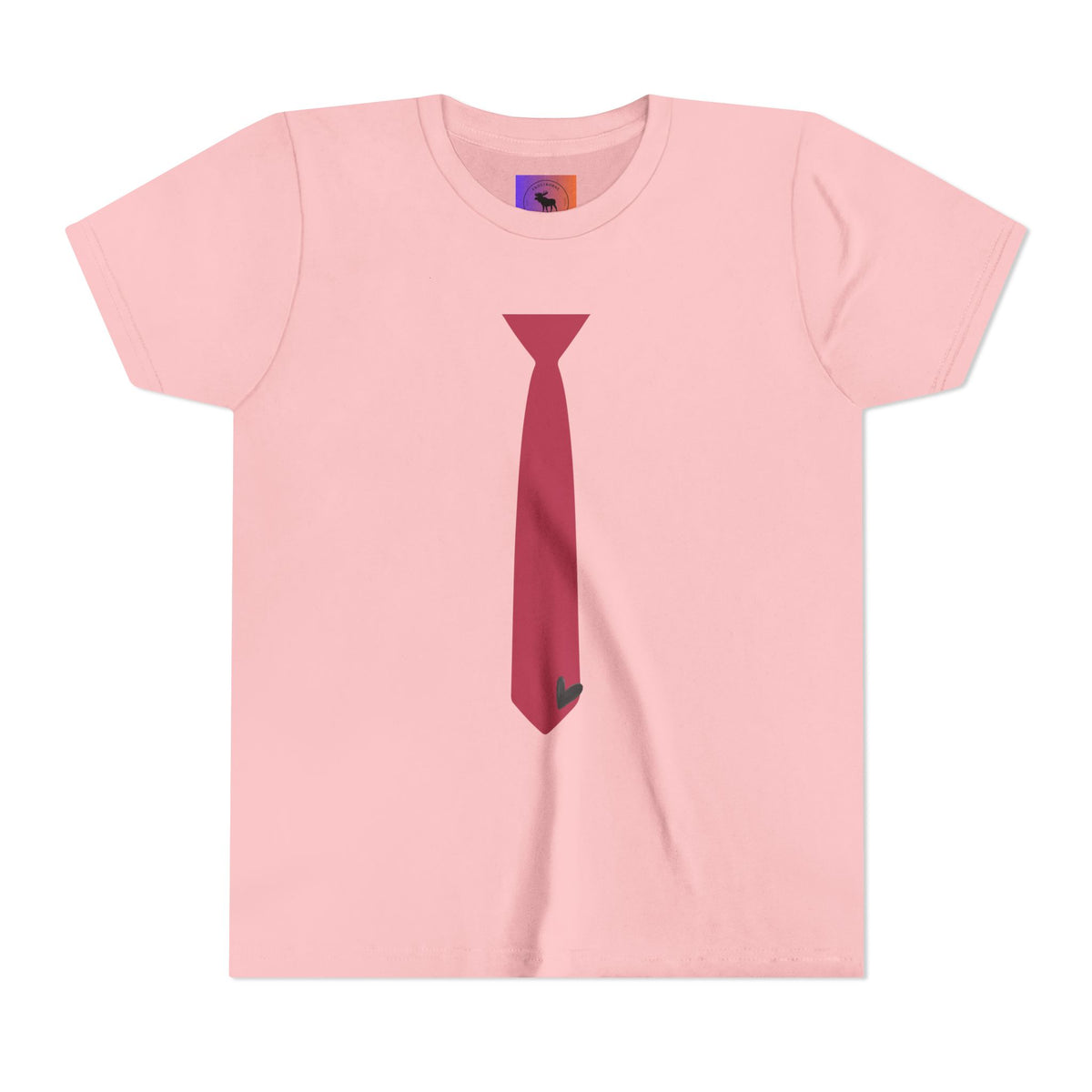 Youth Tie Graphic Tee – Red Necktie Costume Shirt for Kids with heart
