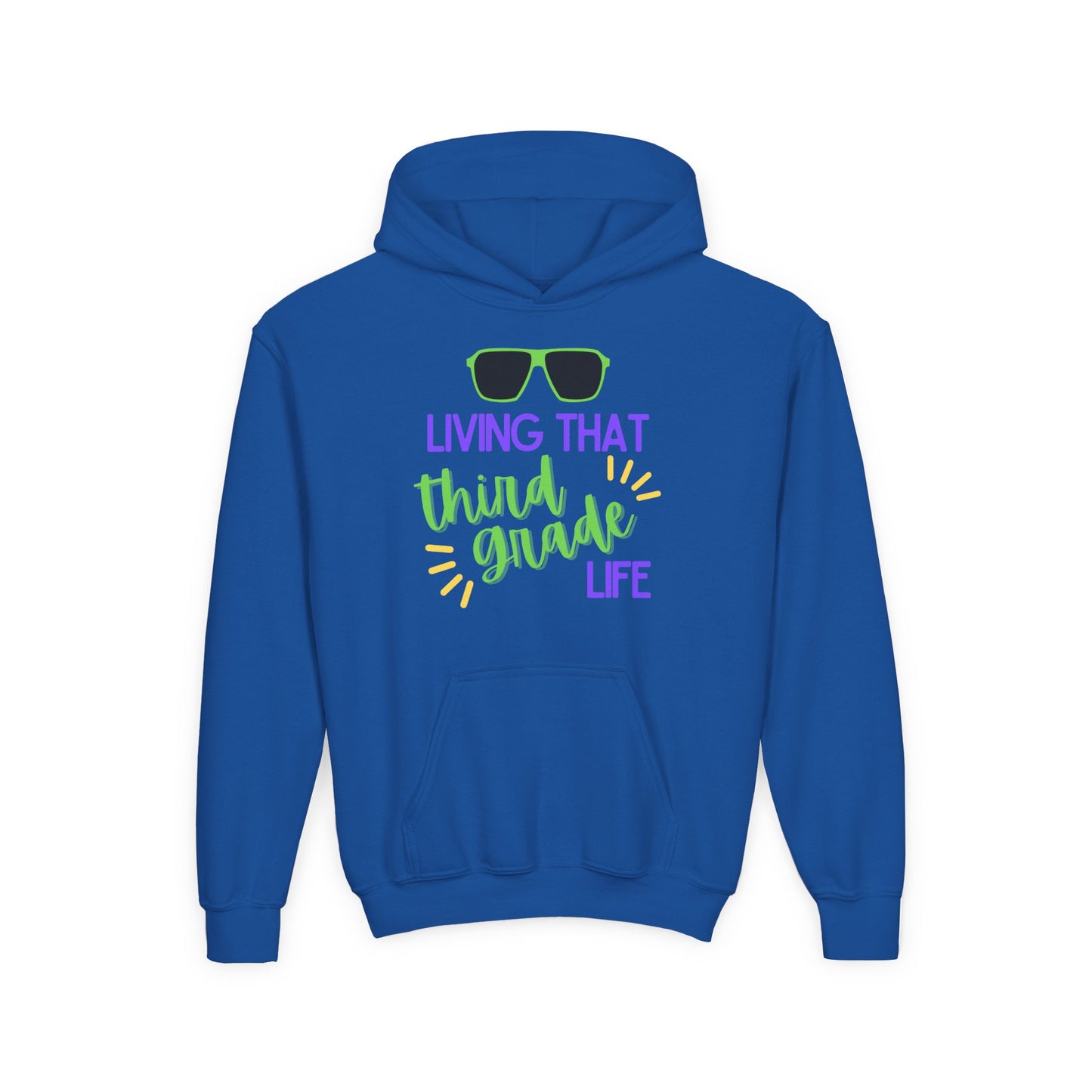 Cool Third Grade Hoodie for Youth, Back to School Gift, Trendy Kids Sweatshirt, Living that Third Grade Life, Fun School Spirit Wear