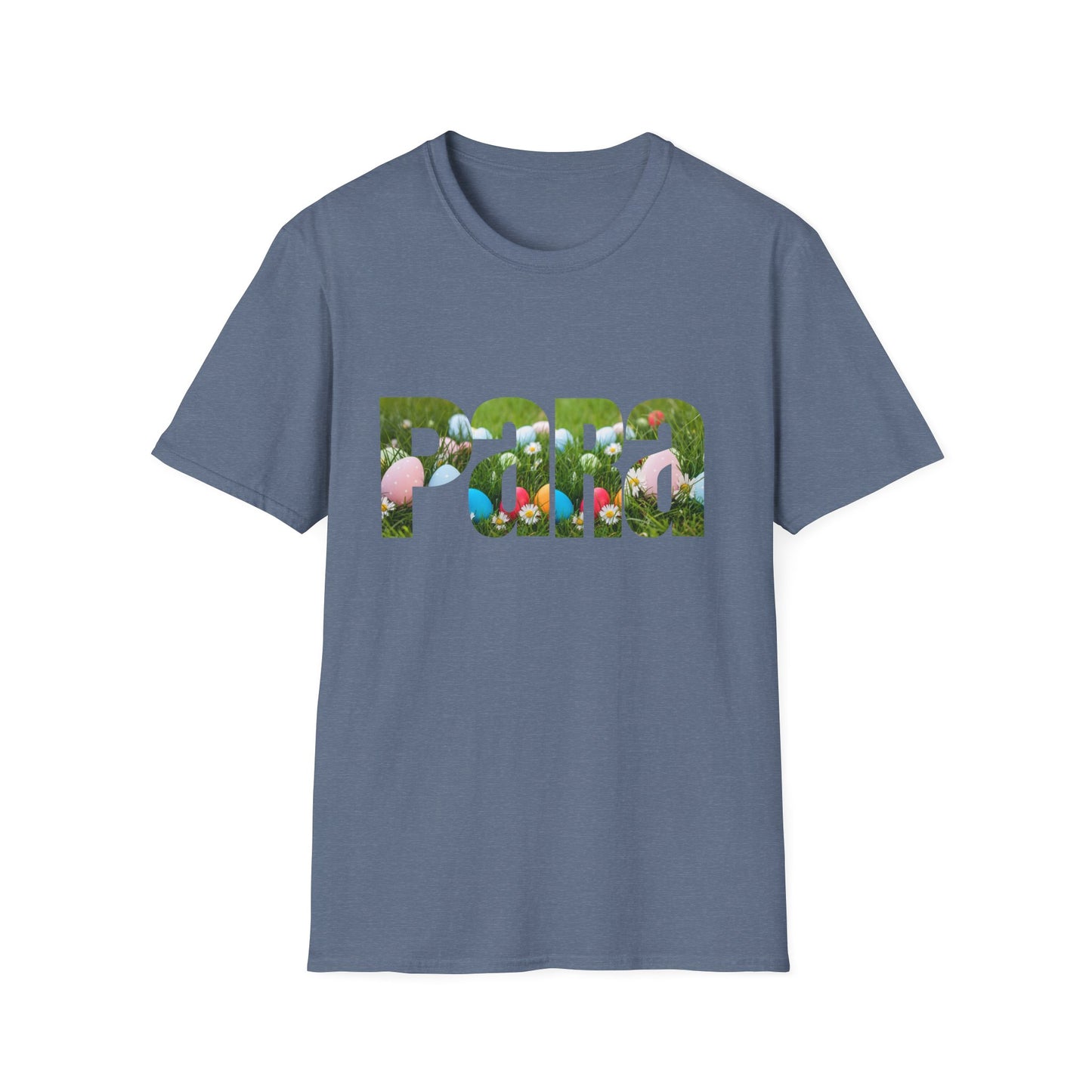 T-Shirt — Floral 'Para' Lettering Tee, easter egg pattern