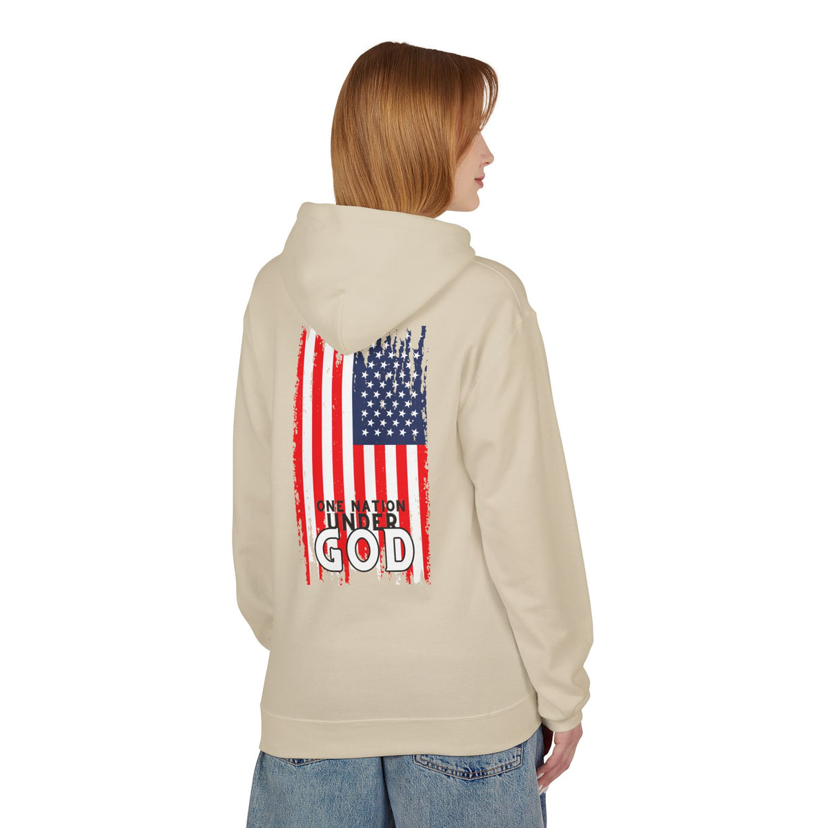 God & Country Hoodie — Distressed American Flag "One Nation Under God" Patriotic Sweatshirt