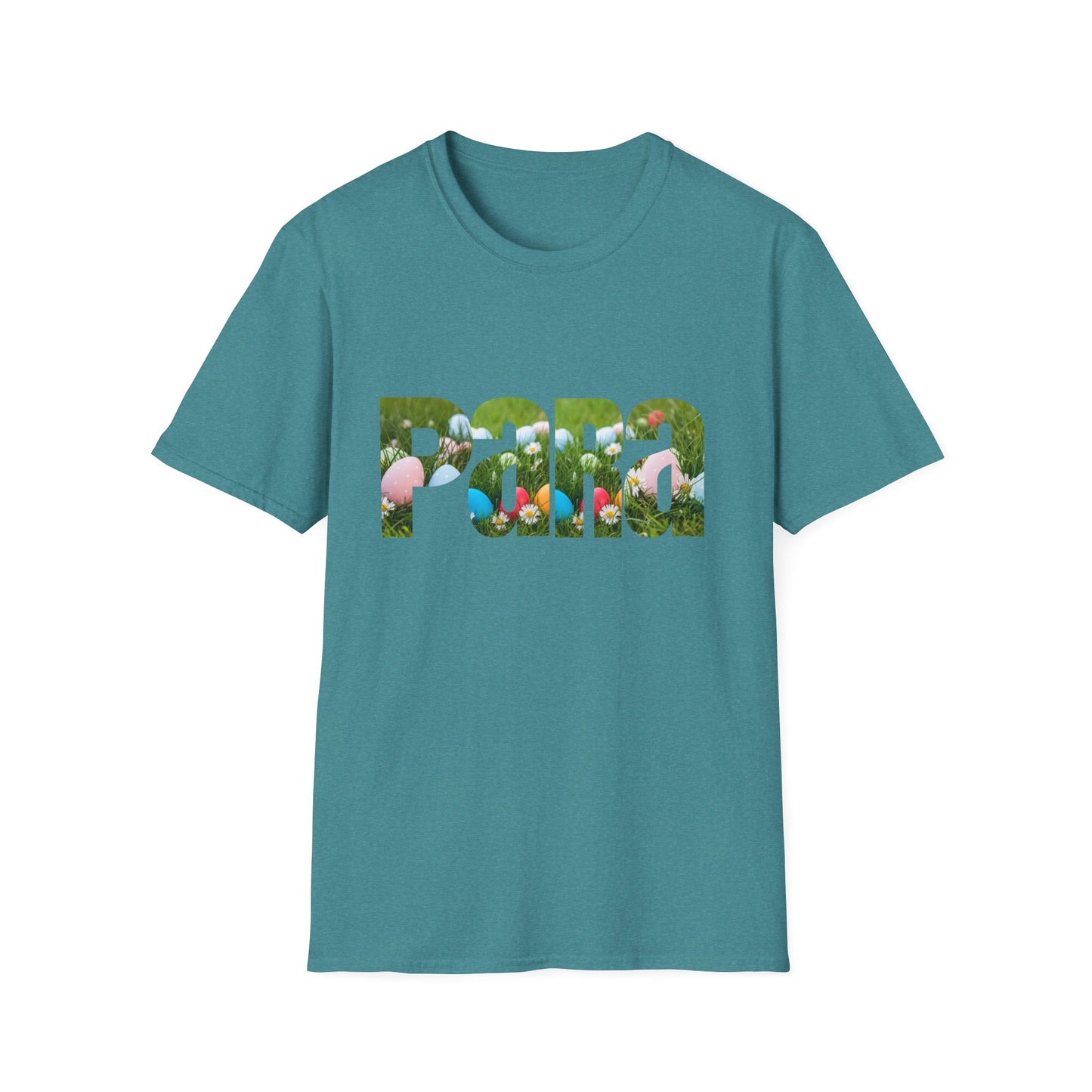 T-Shirt — Floral 'Para' Lettering Tee, easter egg pattern