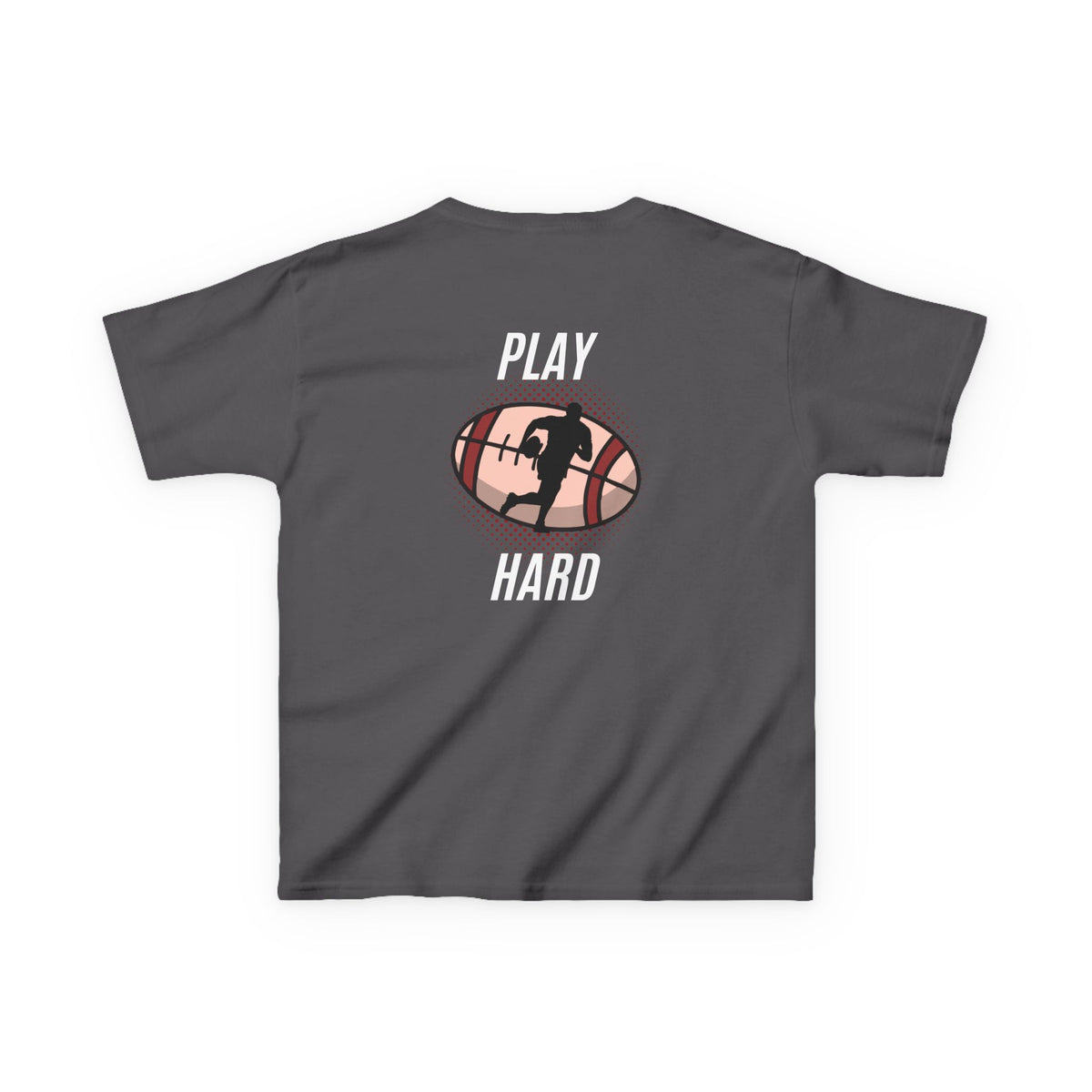 Kids Tee — 'Play Hard' Football Graphic Shirt