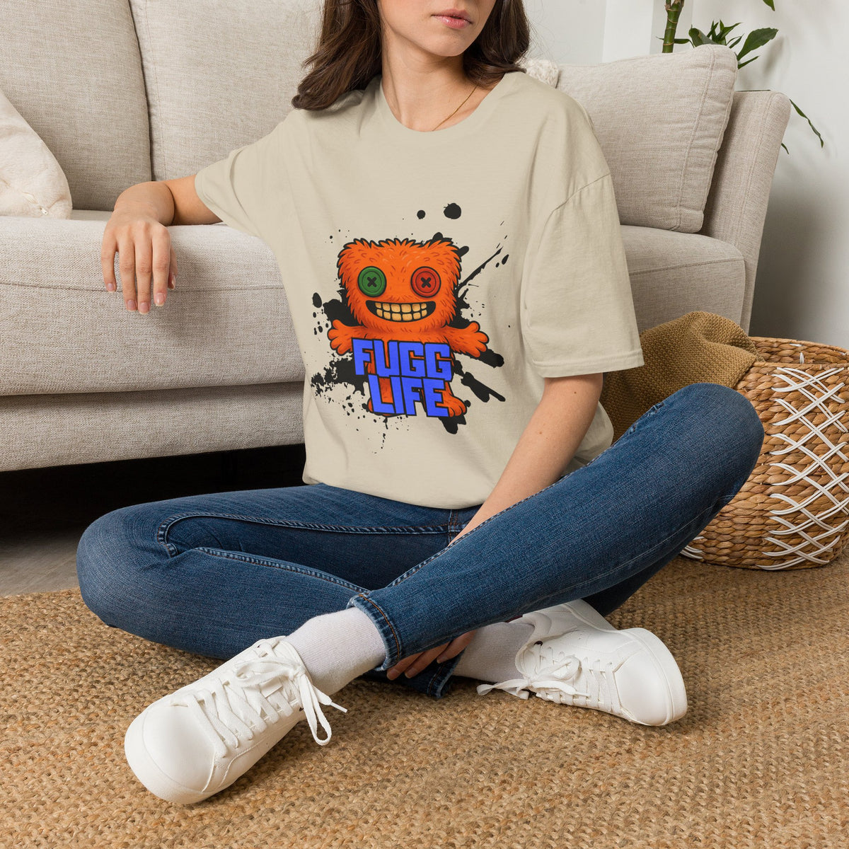 Funny Orange Monster T-Shirt – 'Fugg Life' Graphic Tee