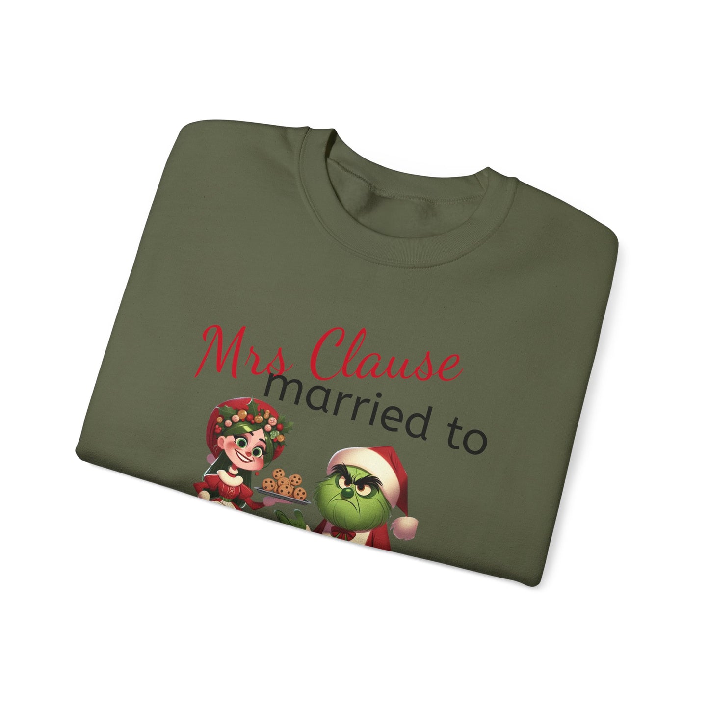 Funny Mrs Clause Married to the Grinch Sweatshirt, Christmas Couples Jumper, Holiday Pullover, Xmas Apparel, Winter Top