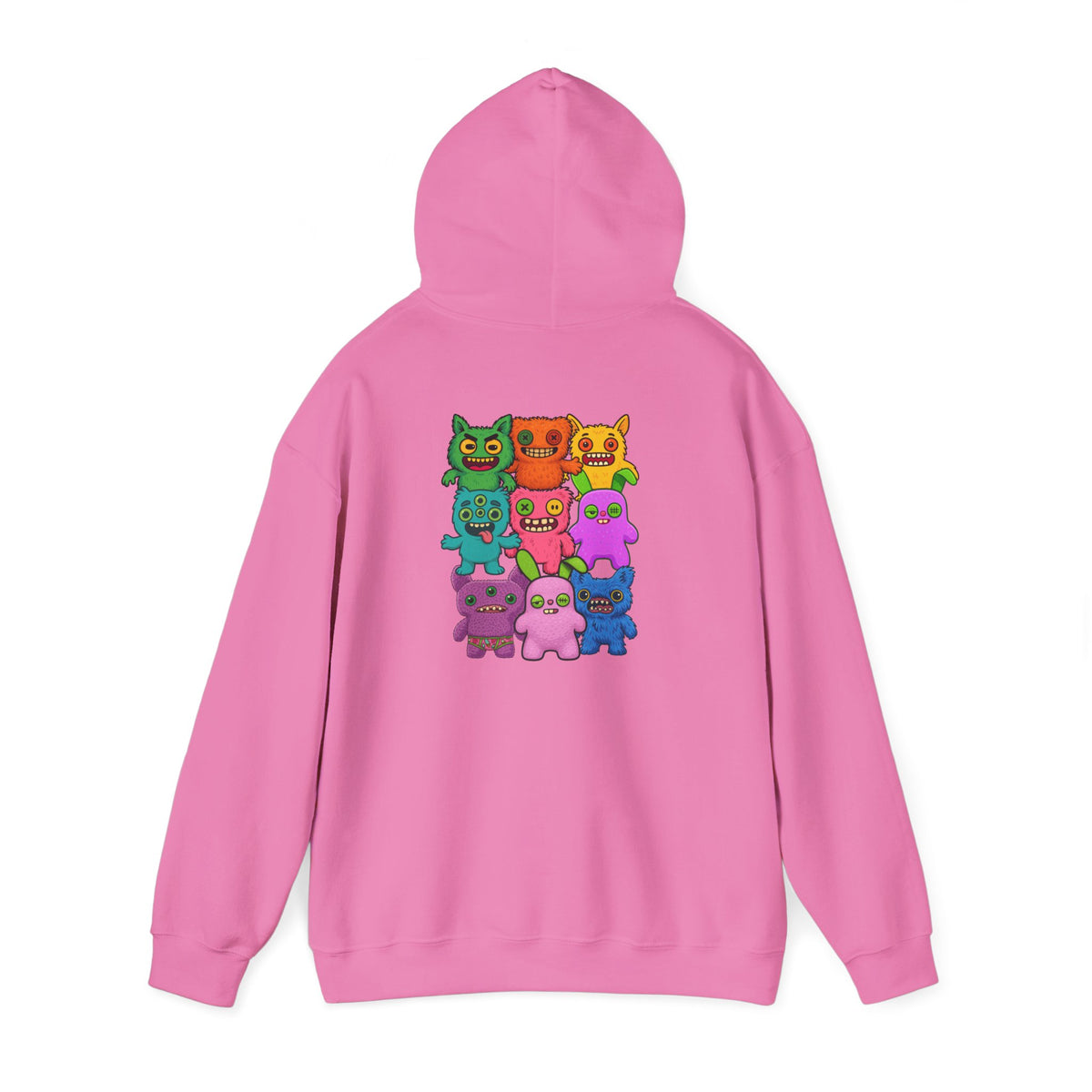 Hoodie Fugglers Colorful Cartoon Monster Crew Graphic Back Print