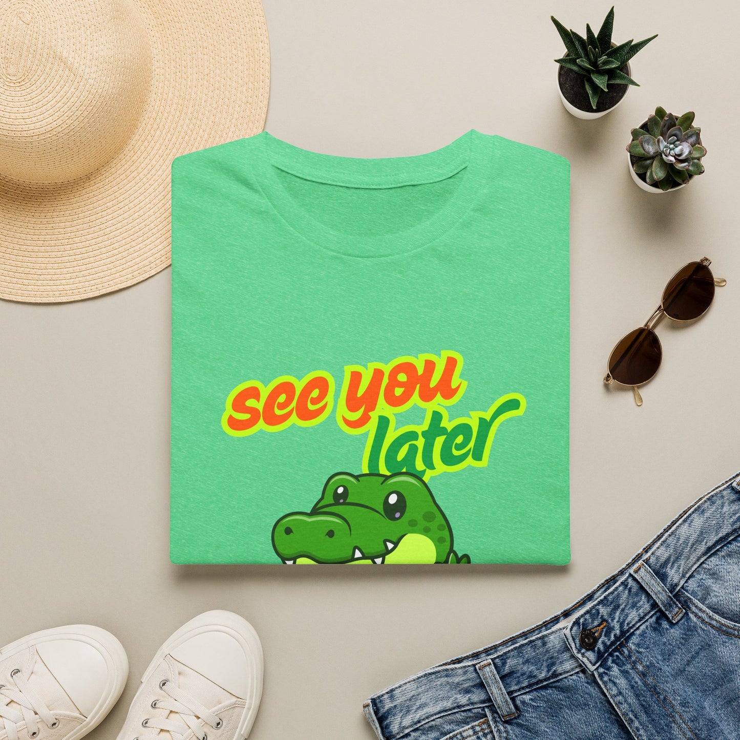 See You Later Alligator T-Shirt — Cute Retro Green Alligator Graphic Tee