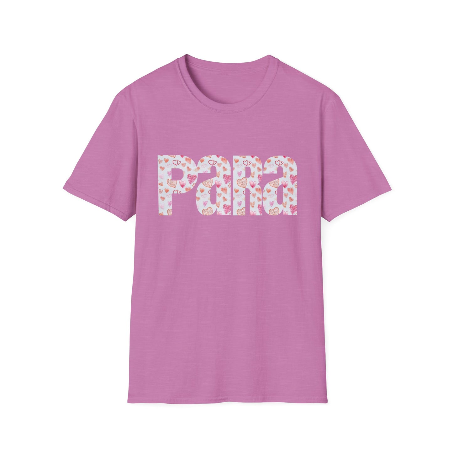 Para heart Text T-Shirt — Pink heart Pattern Graphic Tee