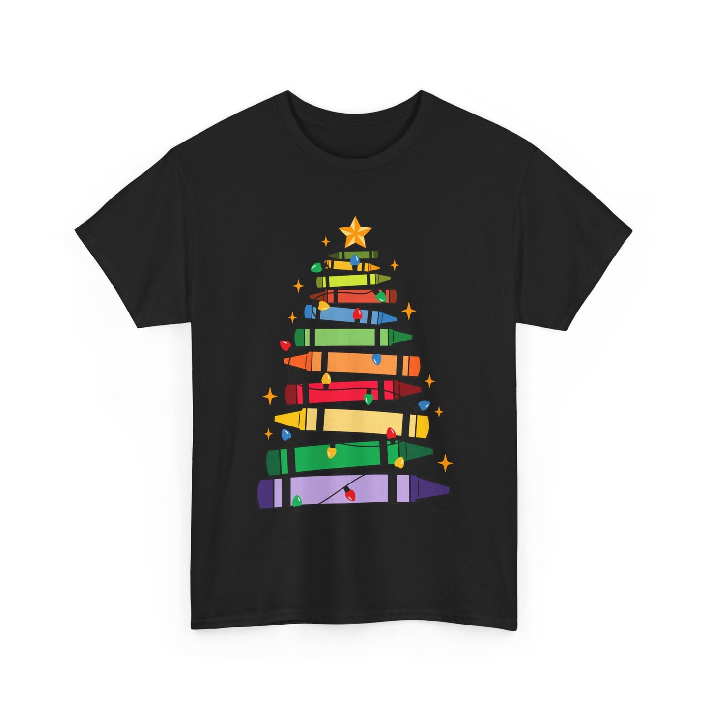 Crayon Tree Teacher Unisex Tee for Christmas Gift, Homeschool T-Shirt, Holiday Apparel, Educator Present, School Tee Shirt
