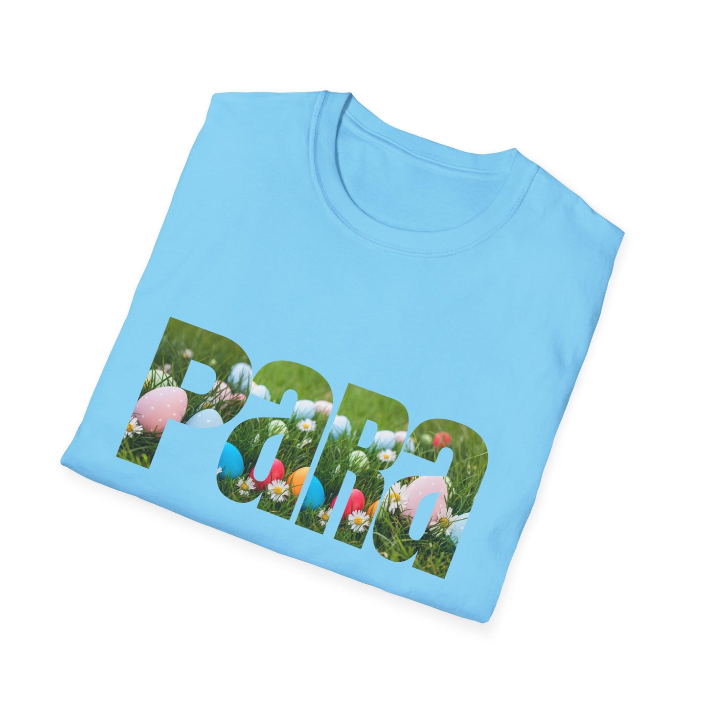 T-Shirt — Floral 'Para' Lettering Tee, easter egg pattern