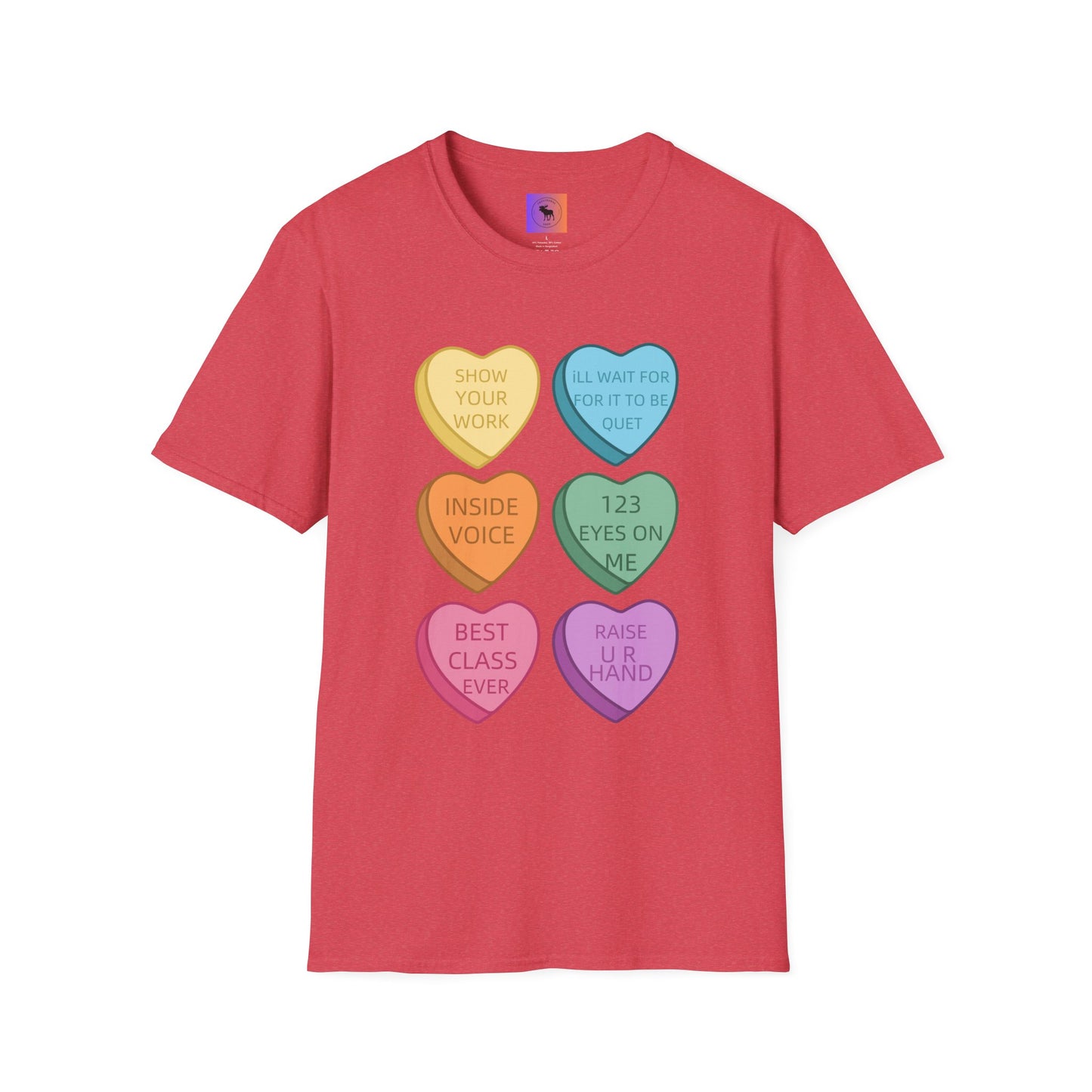 Conversation Heart Teacher Shirt — Funny Classroom Love Notes Tee