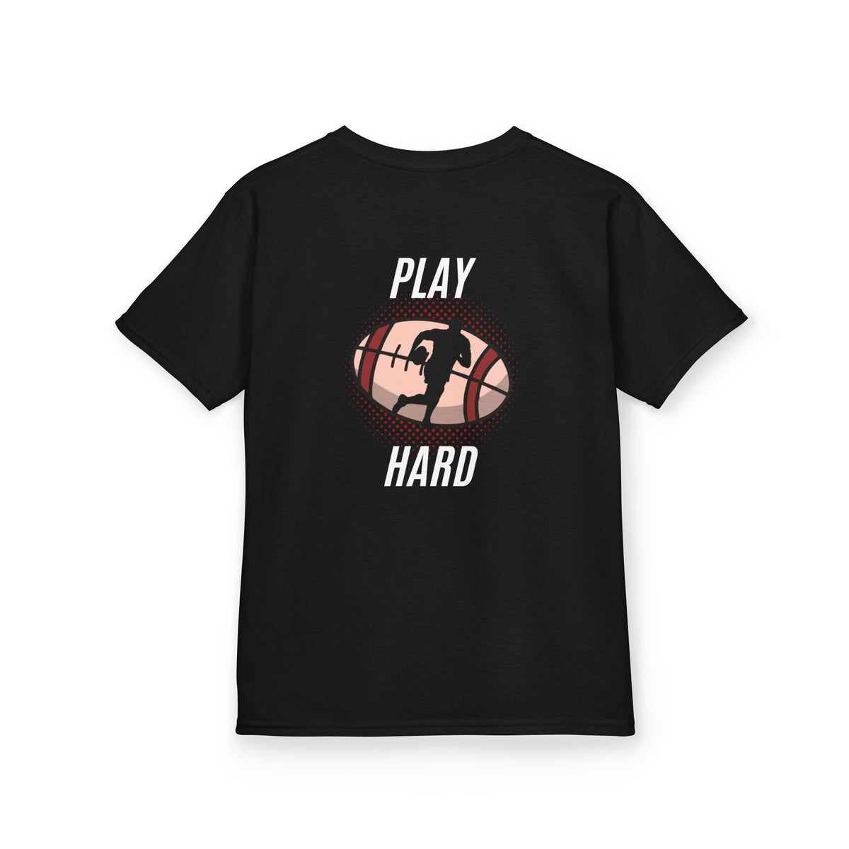 Kids Tee — 'Play Hard' Football Graphic Shirt