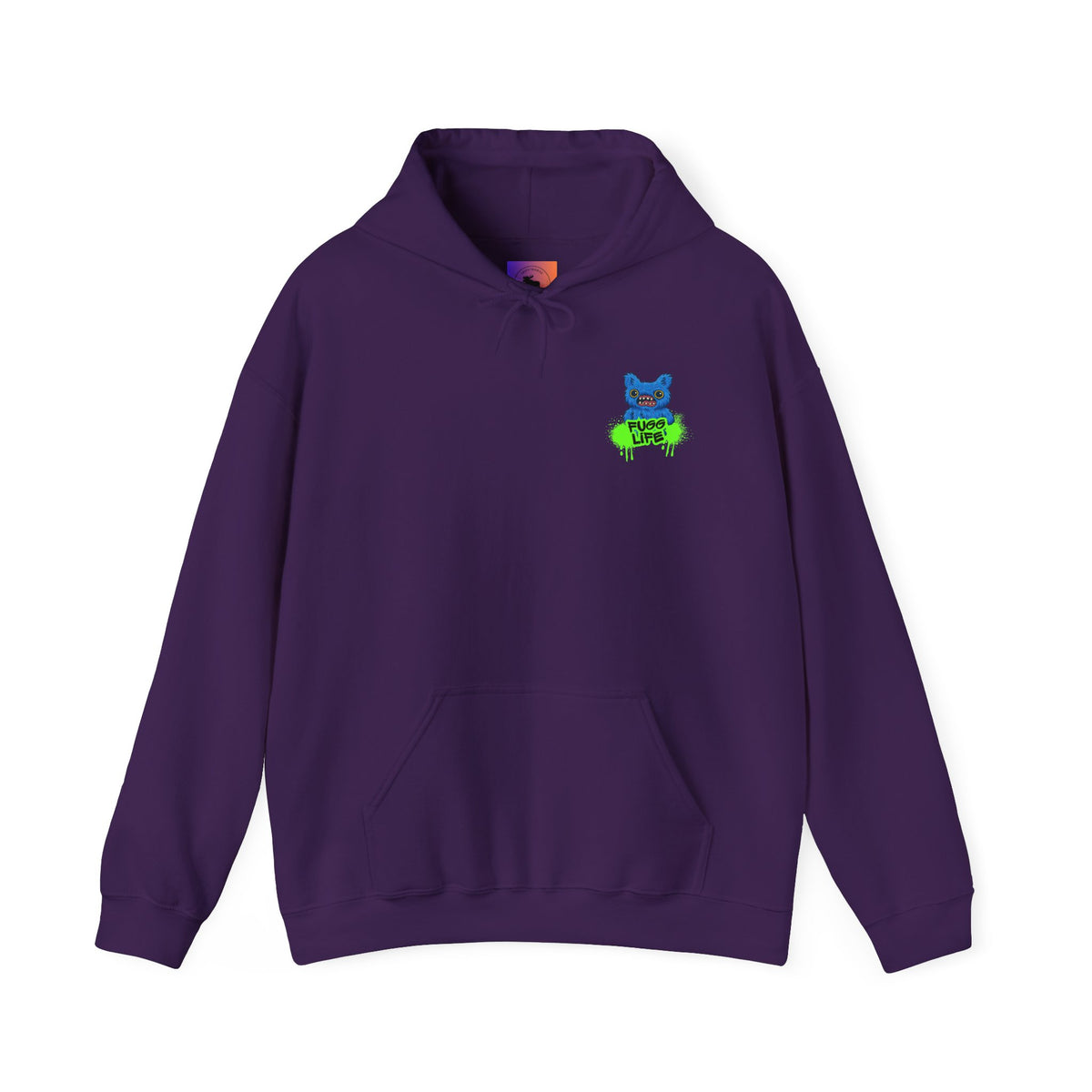 Hoodie Fugglers Colorful Cartoon Monster Crew Graphic Back Print