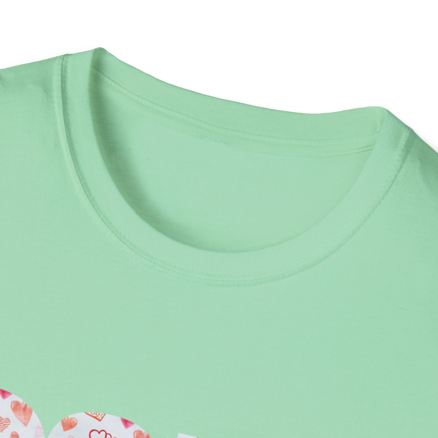 Para heart Text T-Shirt — Pink heart Pattern Graphic Tee