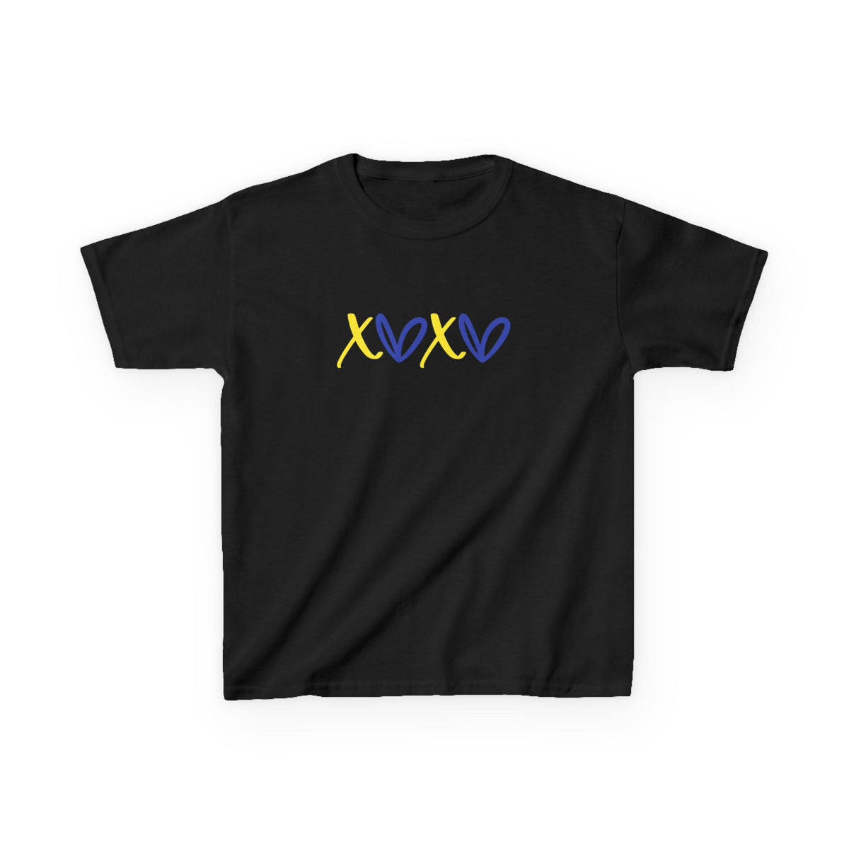 Kids Tee — Blue & Yellow DNA Hearts Design Down Syndrome Awareness,  DS