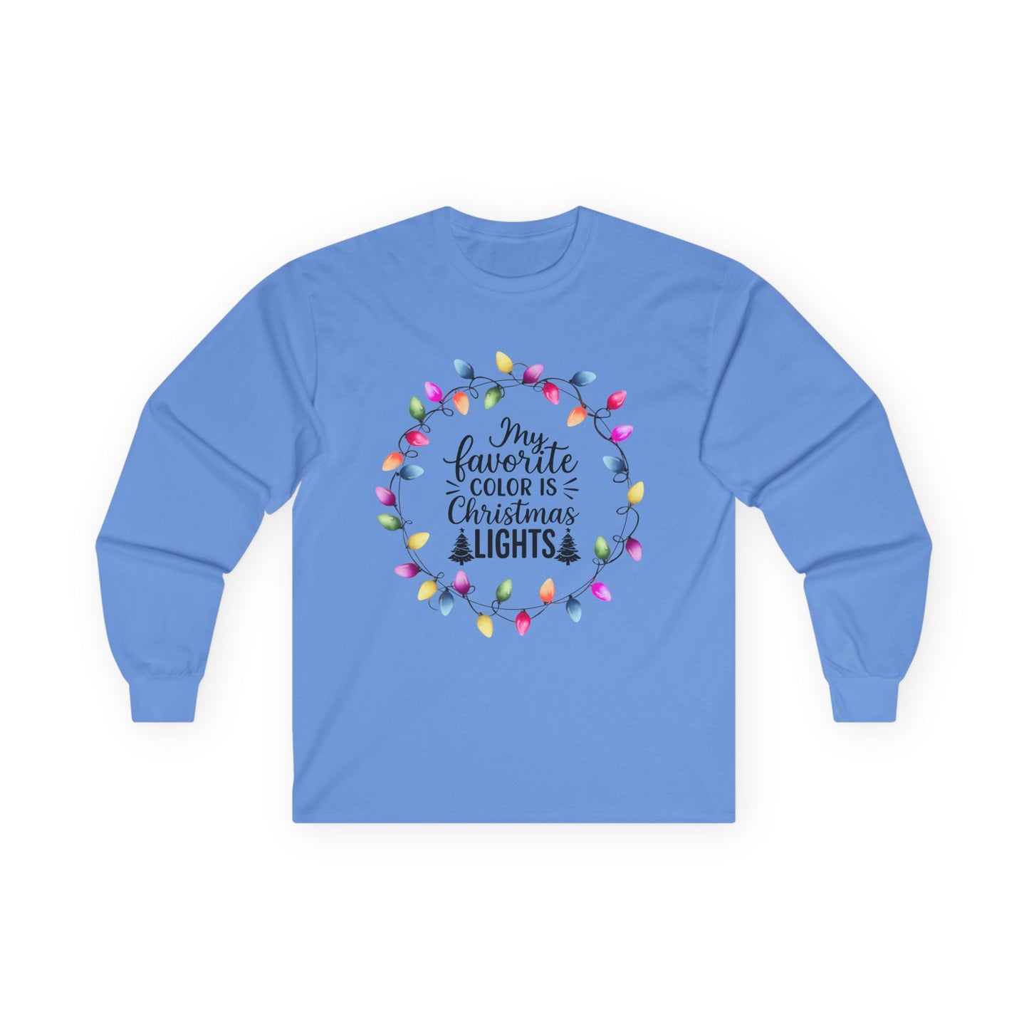 Christmas Lights Long Sleeve Tee, Unisex Holiday Shirt, Festive Apparel, Gift for Her, Xmas Party Outfit
