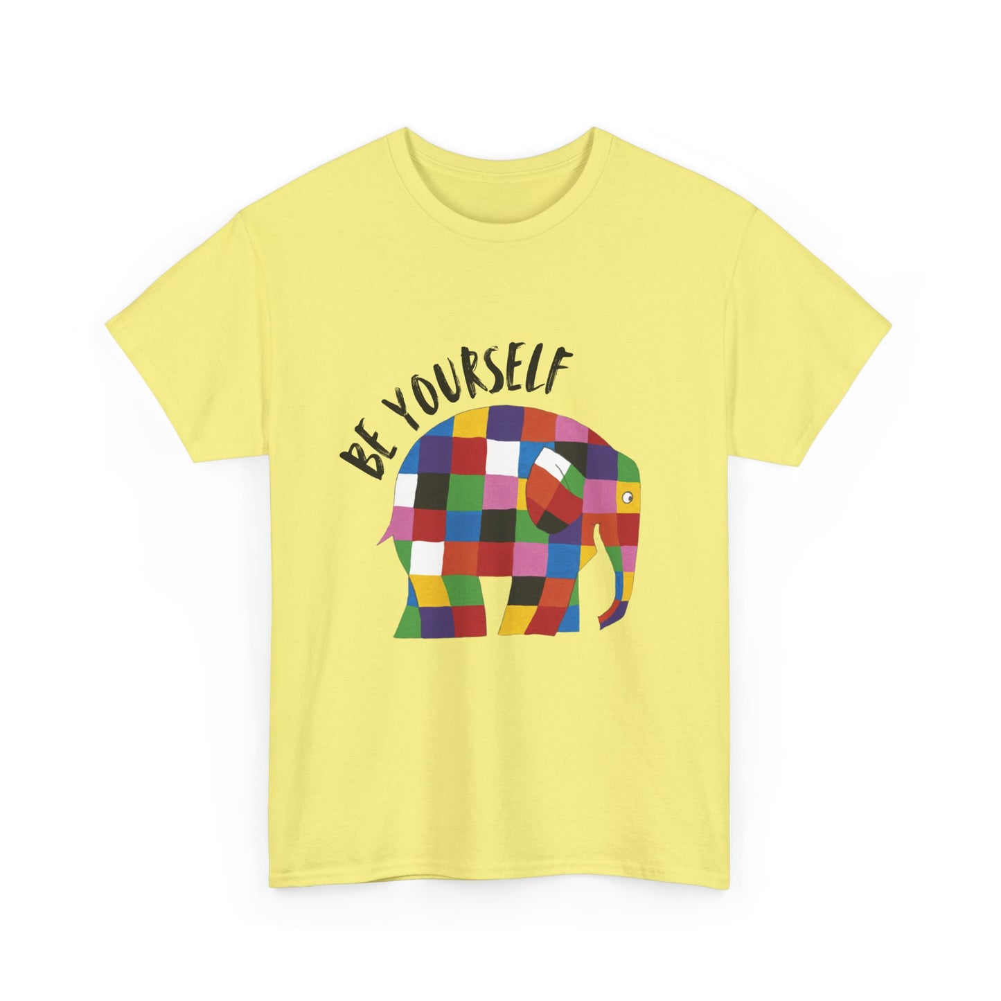 Patchwork Elephant Unisex Tee, Elmer Print Shirt, Graphic Tee, Kids Novelty Shirt, Animal Lover Gift