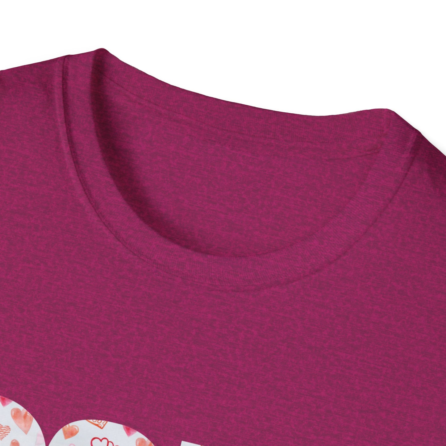 Para heart Text T-Shirt — Pink heart Pattern Graphic Tee