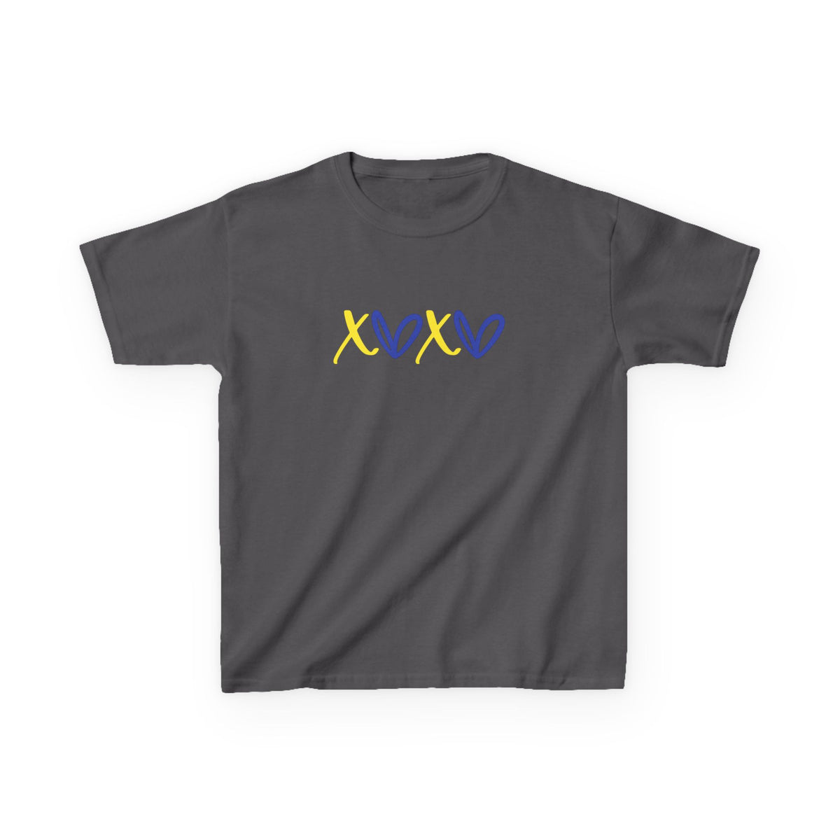 Kids Tee — Blue & Yellow DNA Hearts Design Down Syndrome Awareness,  DS
