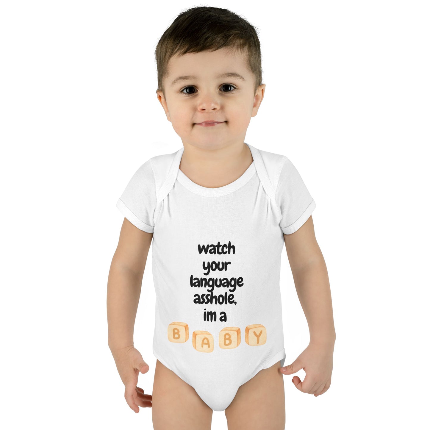 watch your language around the baby infant body suit
