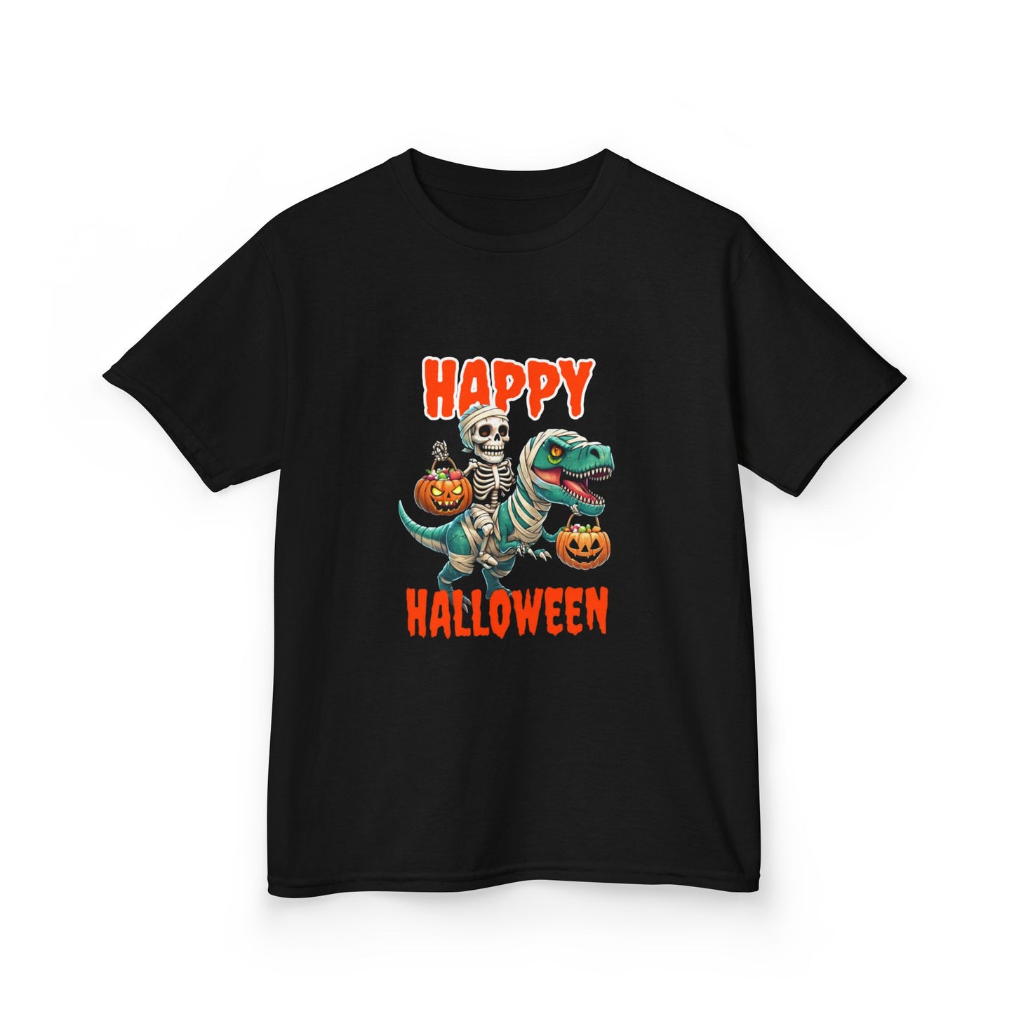 Halloween Dino Kids Tee - Spooky Fun T-Shirt for Halloween Parties, Trick or Treating, Kids' Costumes, Birthday Gift, Fun and Playful Design