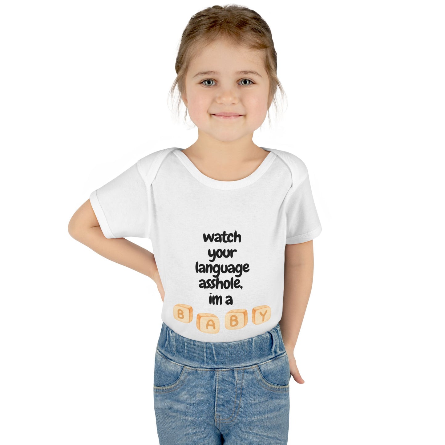 watch your language around the baby infant body suit