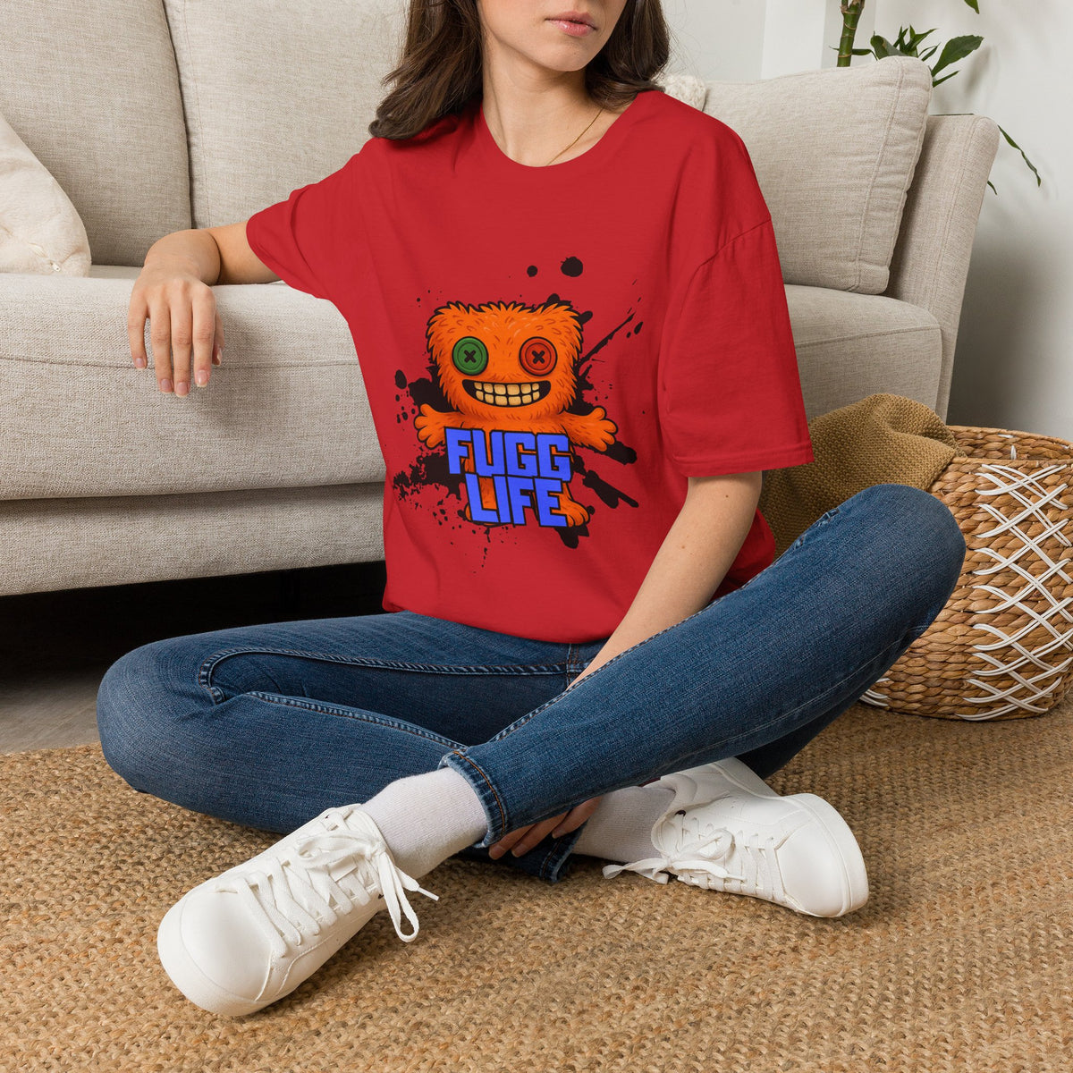 Funny Orange Monster T-Shirt – 'Fugg Life' Graphic Tee