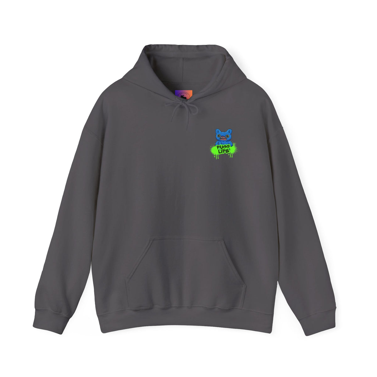Hoodie Fugglers Colorful Cartoon Monster Crew Graphic Back Print