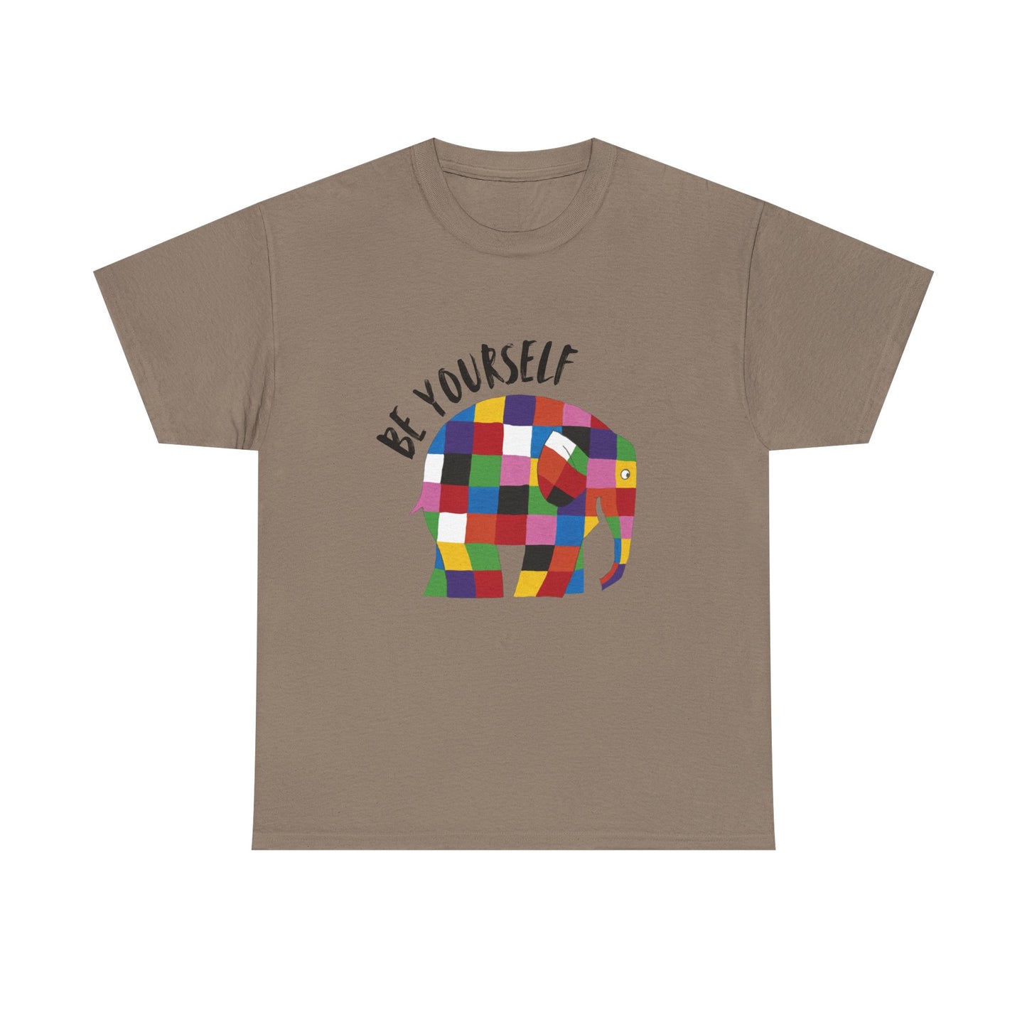 Patchwork Elephant Unisex Tee, Elmer Print Shirt, Graphic Tee, Kids Novelty Shirt, Animal Lover Gift