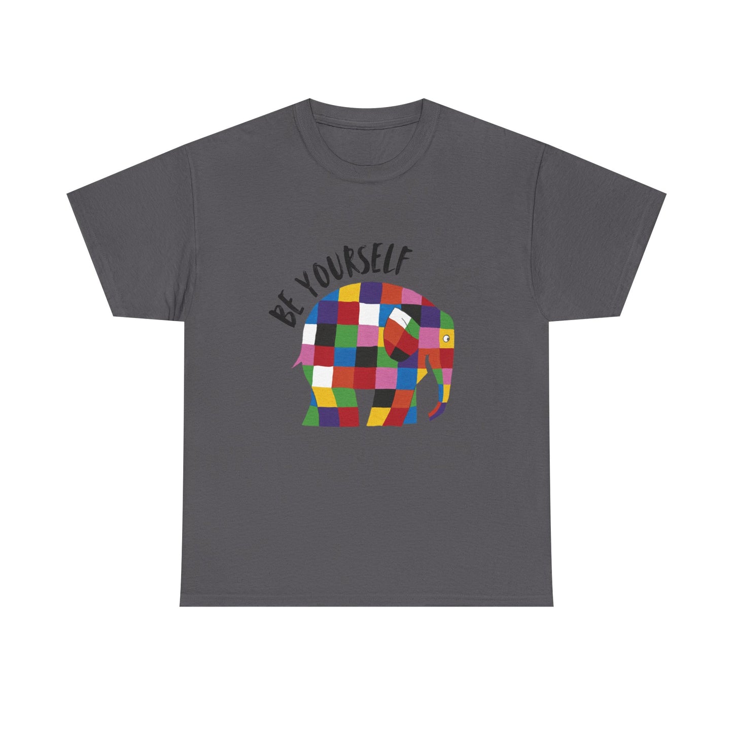 Patchwork Elephant Unisex Tee, Elmer Print Shirt, Graphic Tee, Kids Novelty Shirt, Animal Lover Gift