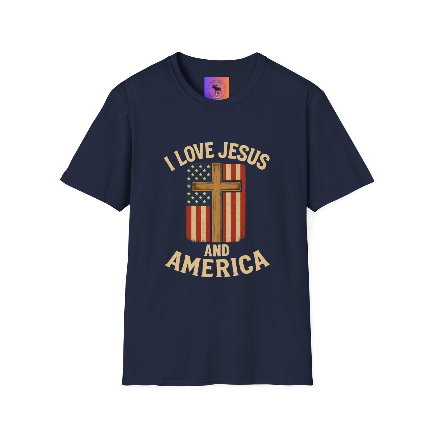 I Love Jesus and America Unisex T-Shirt, Faith Apparel, Patriotic Tee, Religious Clothing, Gifts for Christians, Fourth of July Shirt