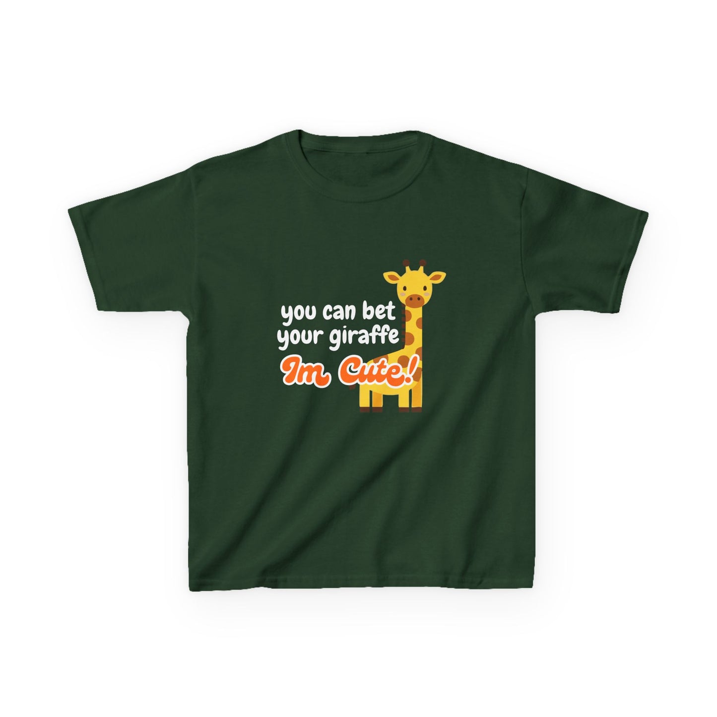 Kids T-Shirt – “You Can Bet Your Giraffe I’m Cute!” Cute Giraffe Graphic Tee for Toddlers