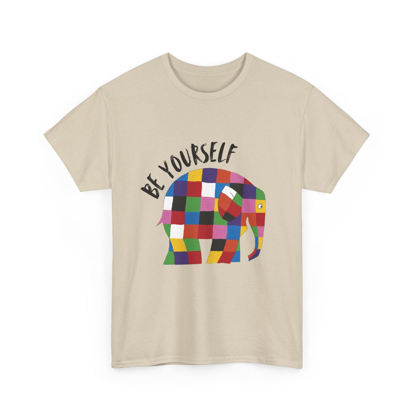 Patchwork Elephant Unisex Tee, Elmer Print Shirt, Graphic Tee, Kids Novelty Shirt, Animal Lover Gift