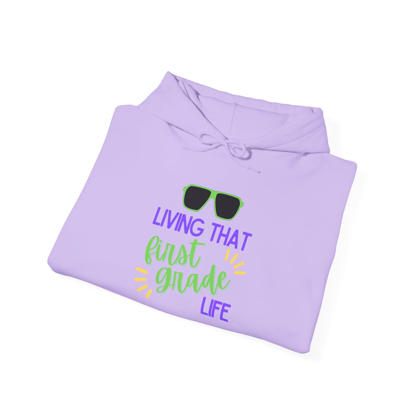Living That first Grade Life Hoodie - Perfect for Students, Graduation Gift, Cool Casual Wear, Back to School, Kids' Style