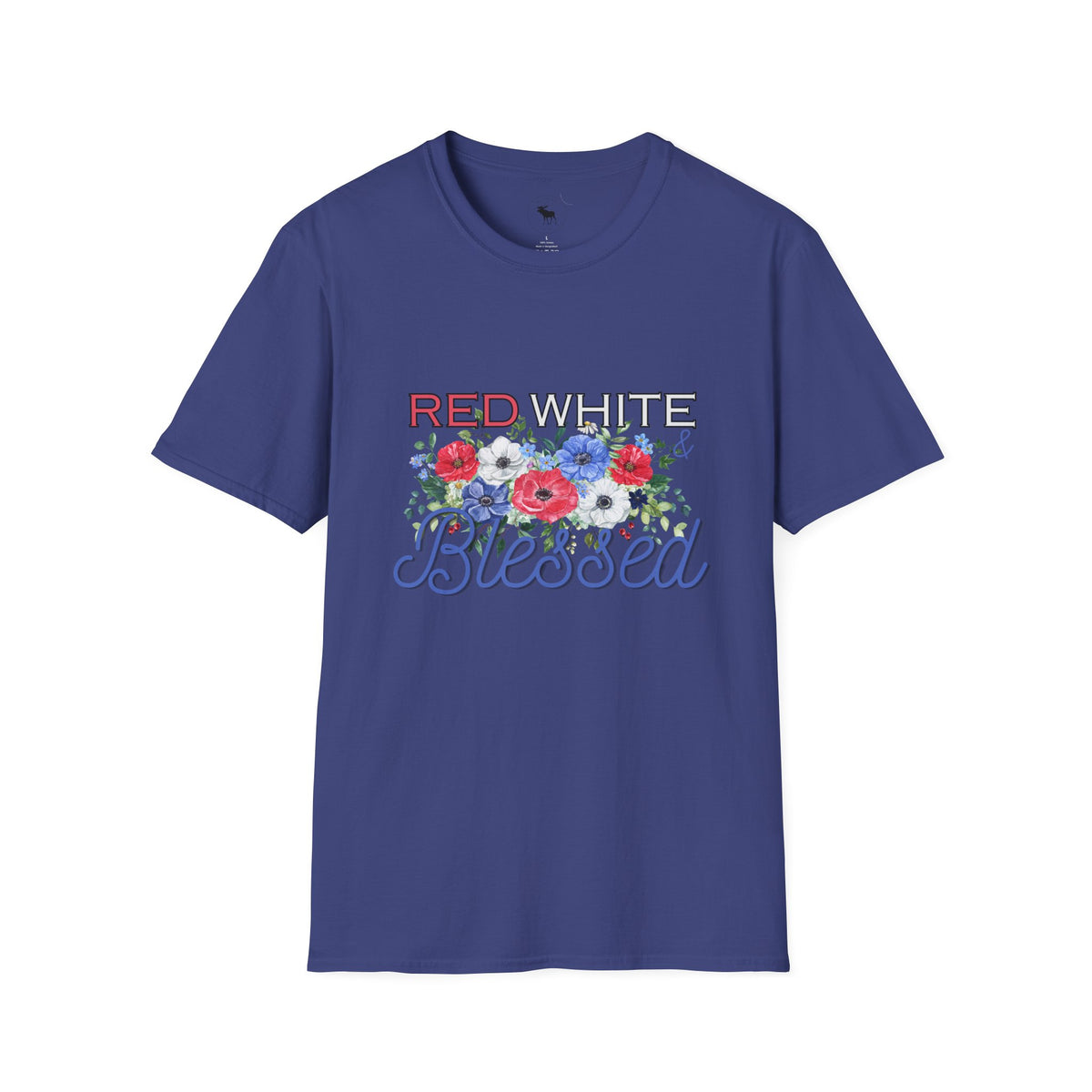 T-Shirt — "Red White & Blessed" Floral Patriotic Tee