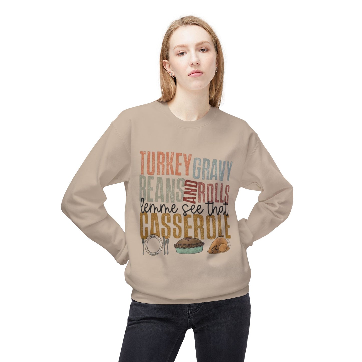 Thanksgiving Sweatshirt, Cozy Holiday Apparel, Family Gatherings, Fall Fashion, Thanksgiving or Christmas Dinner Sweater,
