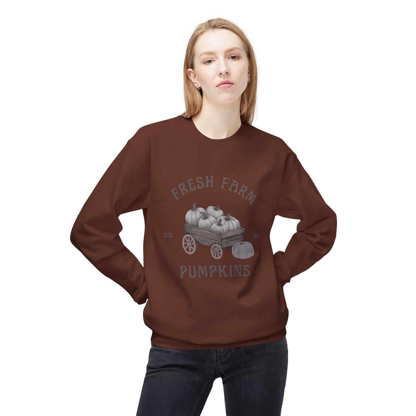 Fresh Farm Pumpkins Sweatshirt, Cozy Fall Apparel, Autumn Fashion, Pumpkin Patch Sweatshirt, Harvest Festival Gear, Thanksgiving Gift