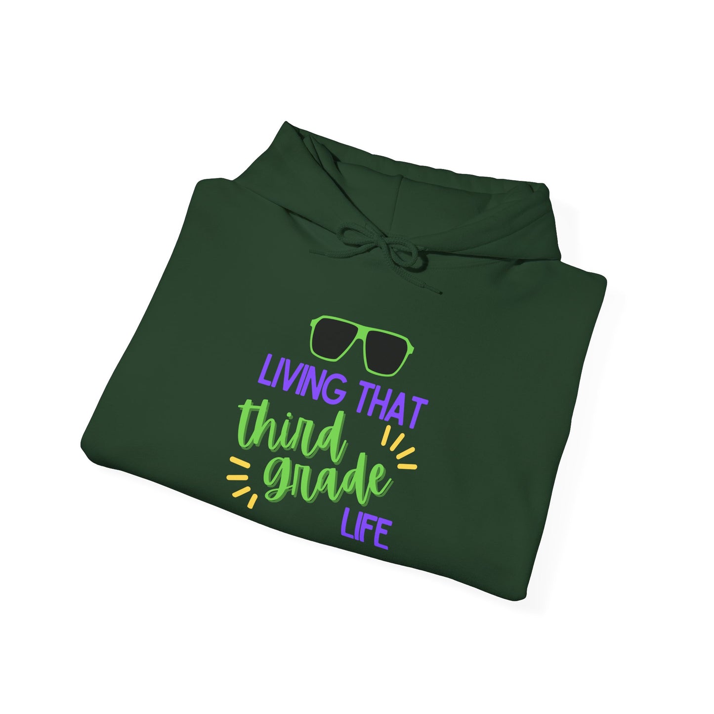 Living That Third Grade Life Hoodie - Perfect for Students, Graduation Gift, Cool Casual Wear, Back to School, Kids' Style