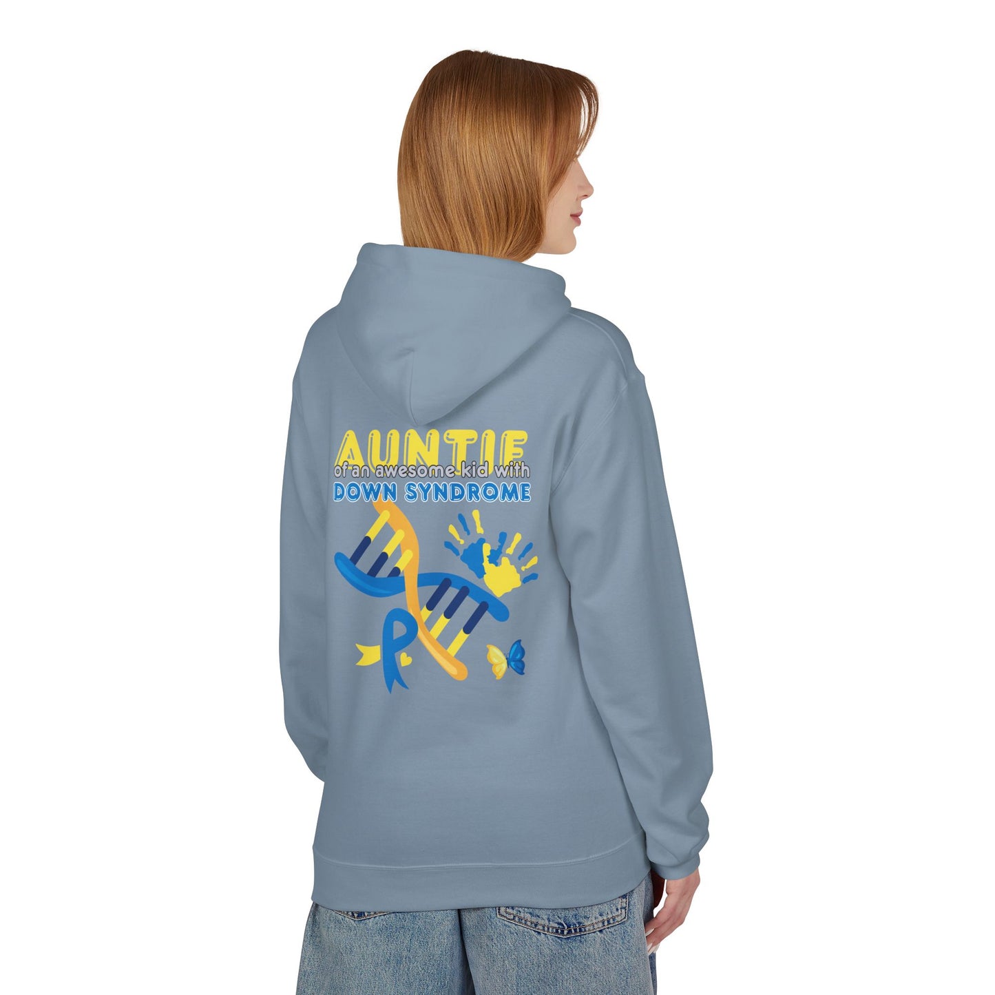 Down Syndrome Aunt Hoodie — "Auntie of the Morning Sun" DNA Ribbon Sweatshirt