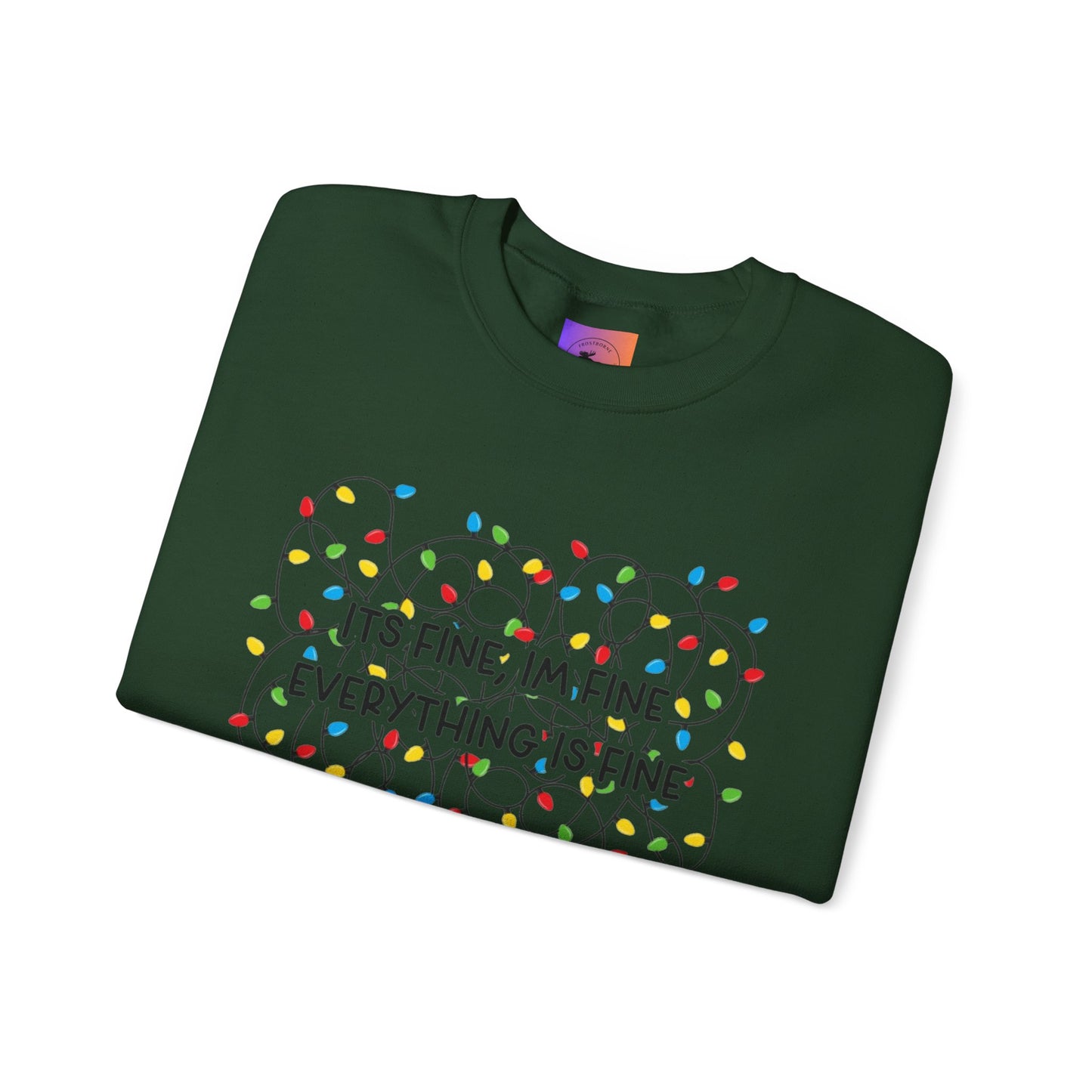 Its Fine Everything Is Fine holiday lights crewneck