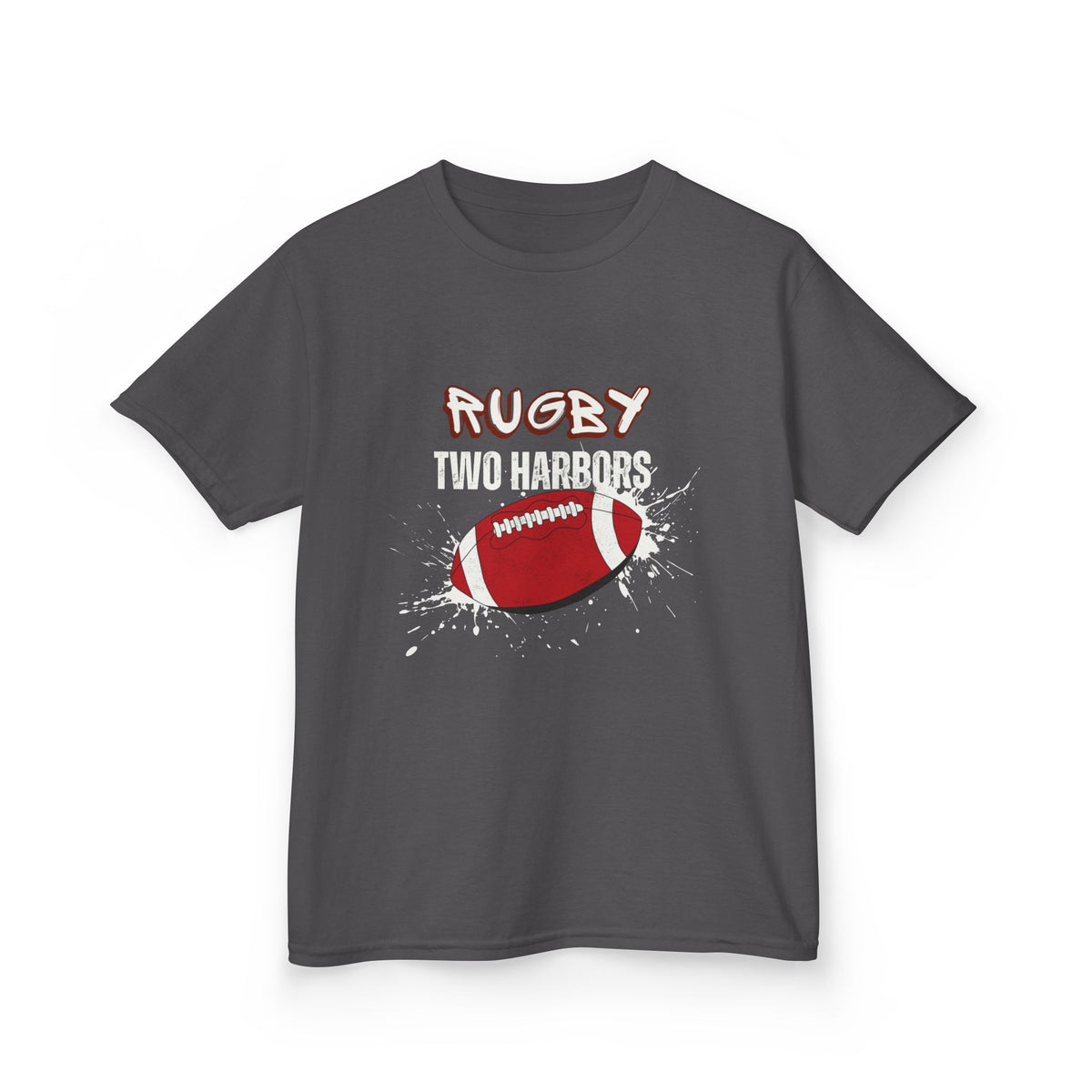 Kids Tee — "Rugby Two Harbors" Youth Football Graphic Shirt