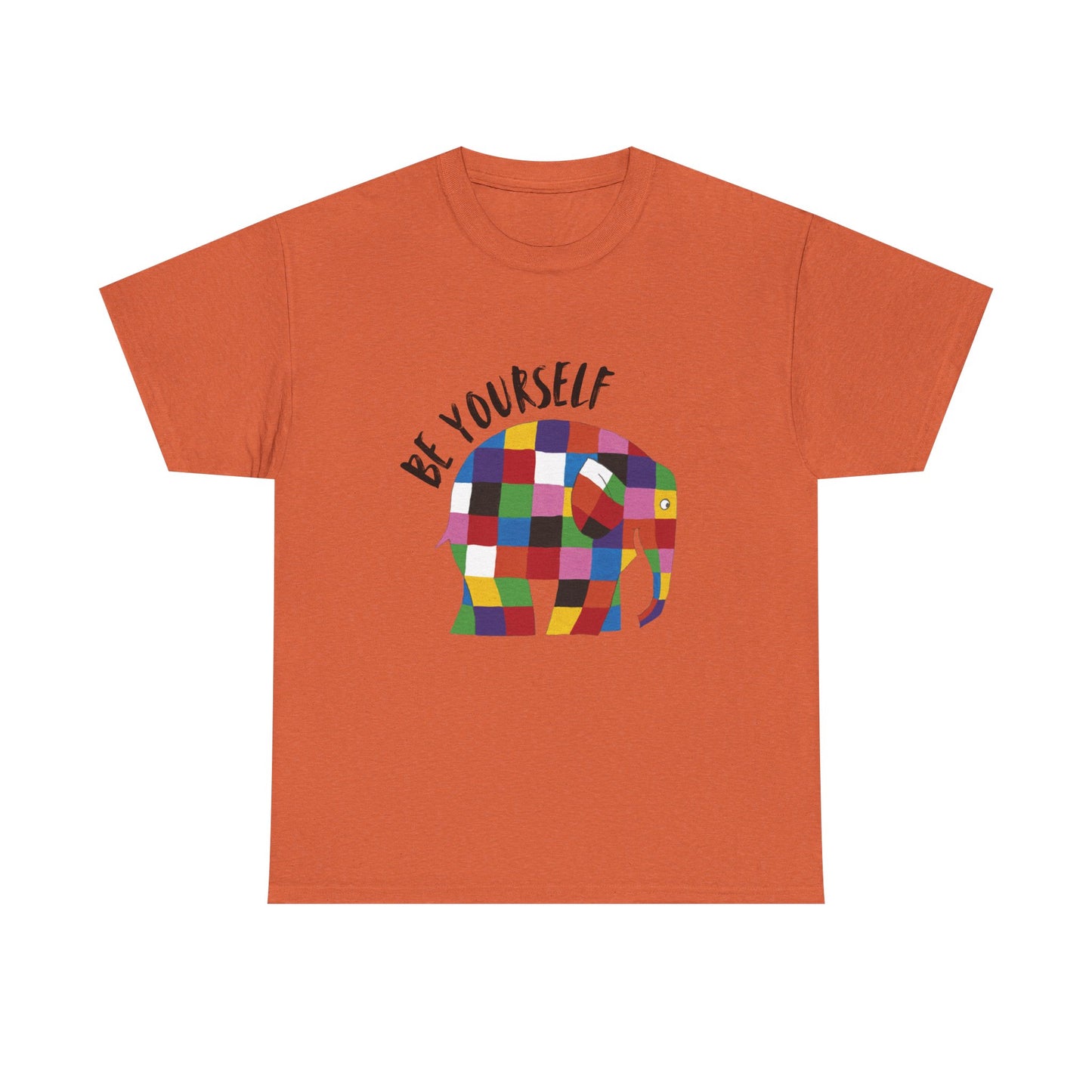 Patchwork Elephant Unisex Tee, Elmer Print Shirt, Graphic Tee, Kids Novelty Shirt, Animal Lover Gift