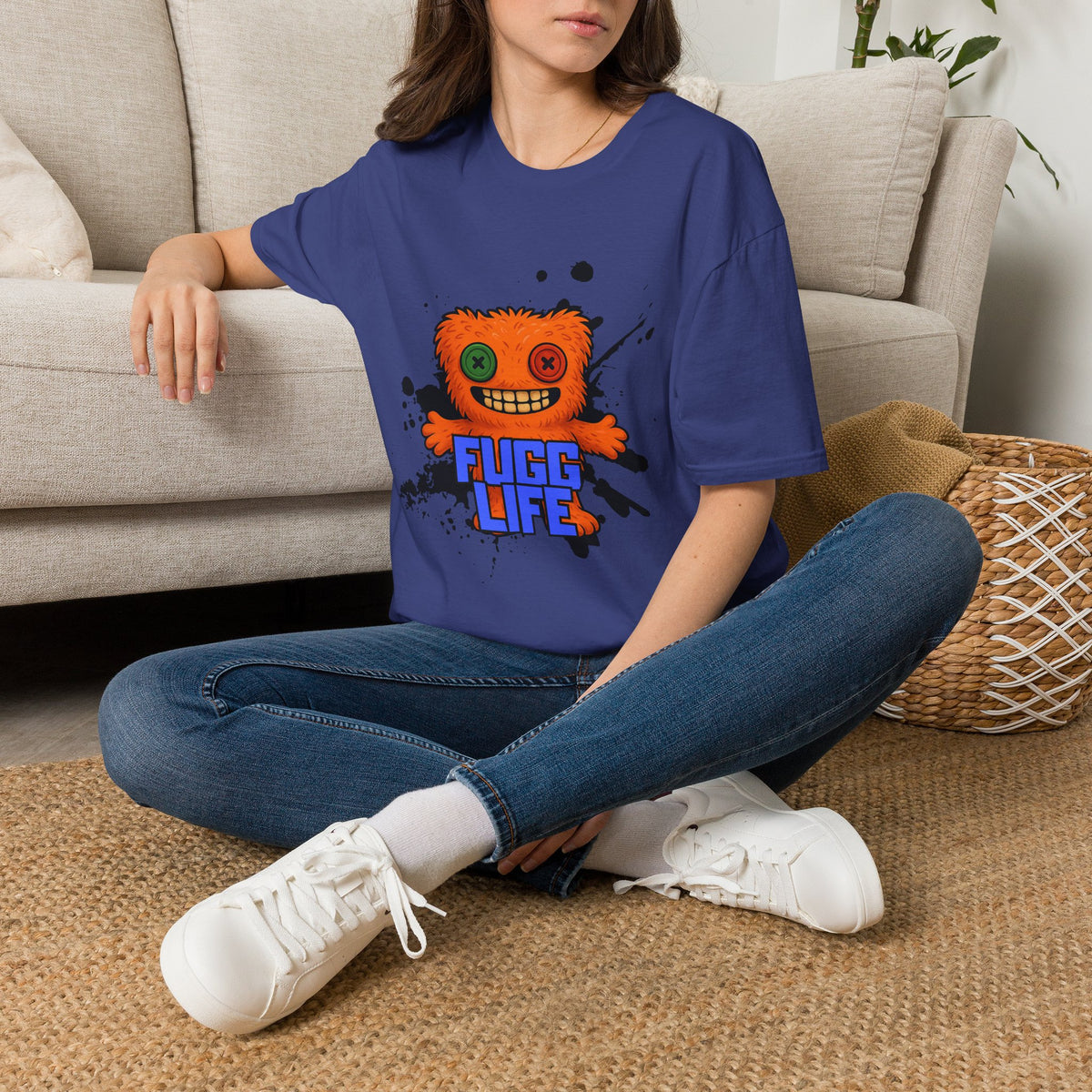 Funny Orange Monster T-Shirt – 'Fugg Life' Graphic Tee