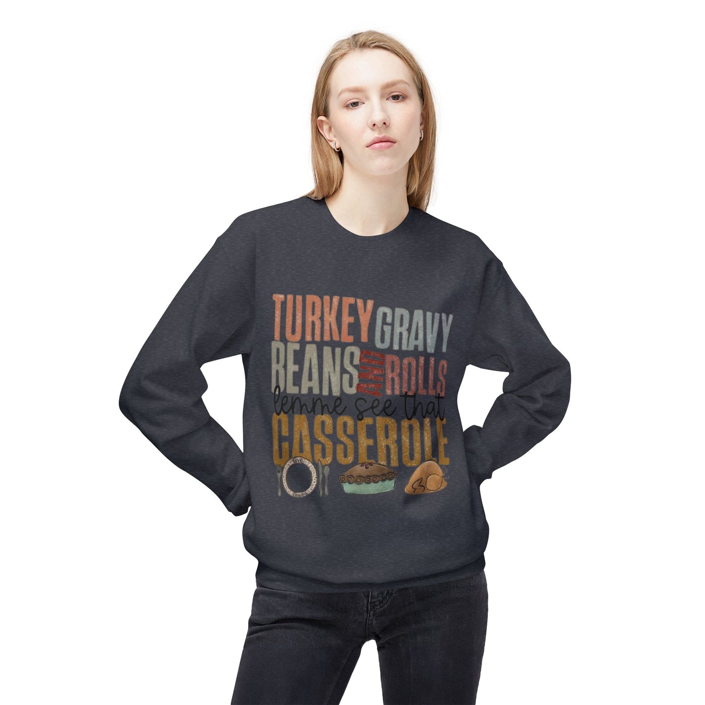 Thanksgiving Sweatshirt, Cozy Holiday Apparel, Family Gatherings, Fall Fashion, Thanksgiving or Christmas Dinner Sweater,
